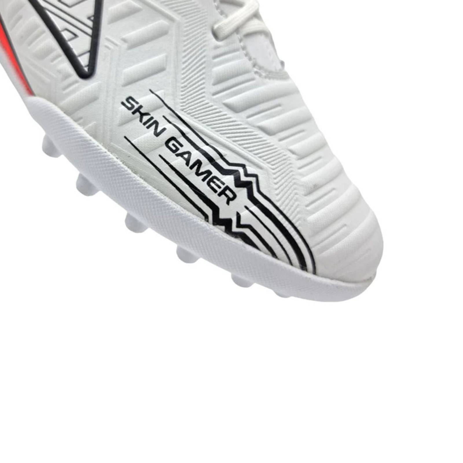 Tenis Pirma Futbol Rapido Skin Gamer Turf 3047 Hombre Blanco/Rojo.