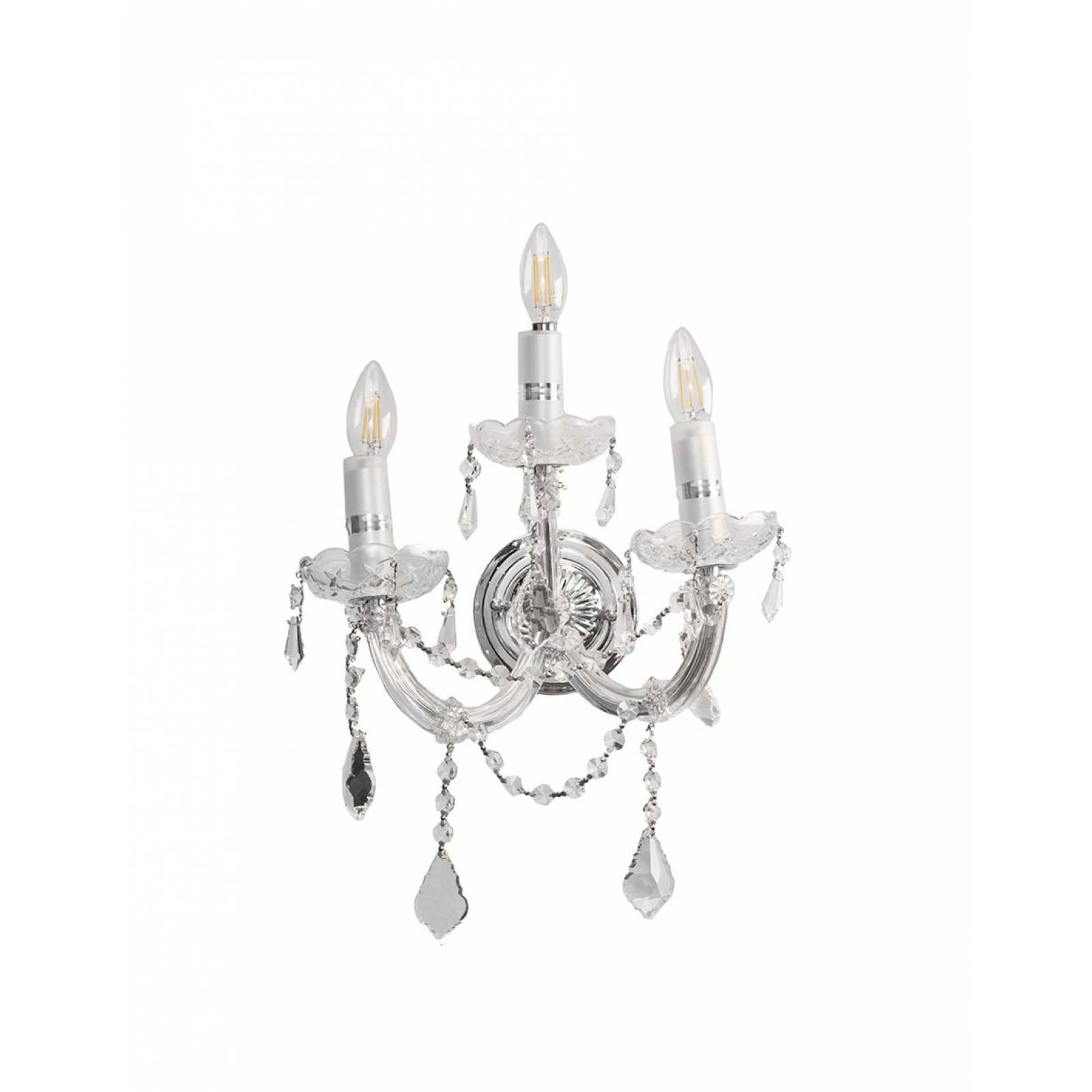 Arbotante de cristal cortado de lujo Maria Theresa GamaLux 3 Luces Cromado