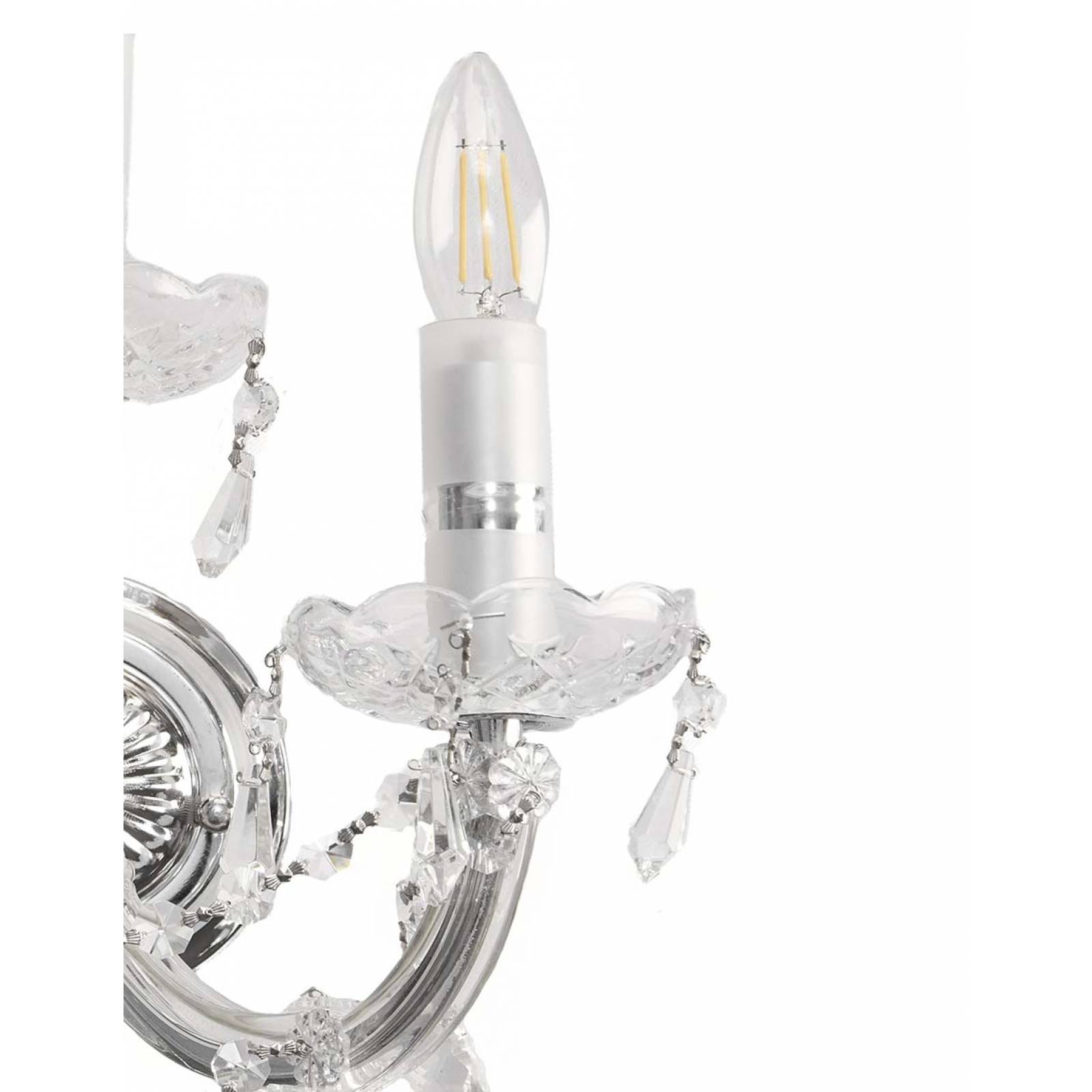 Arbotante de cristal cortado de lujo Maria Theresa GamaLux 3 Luces Cromado