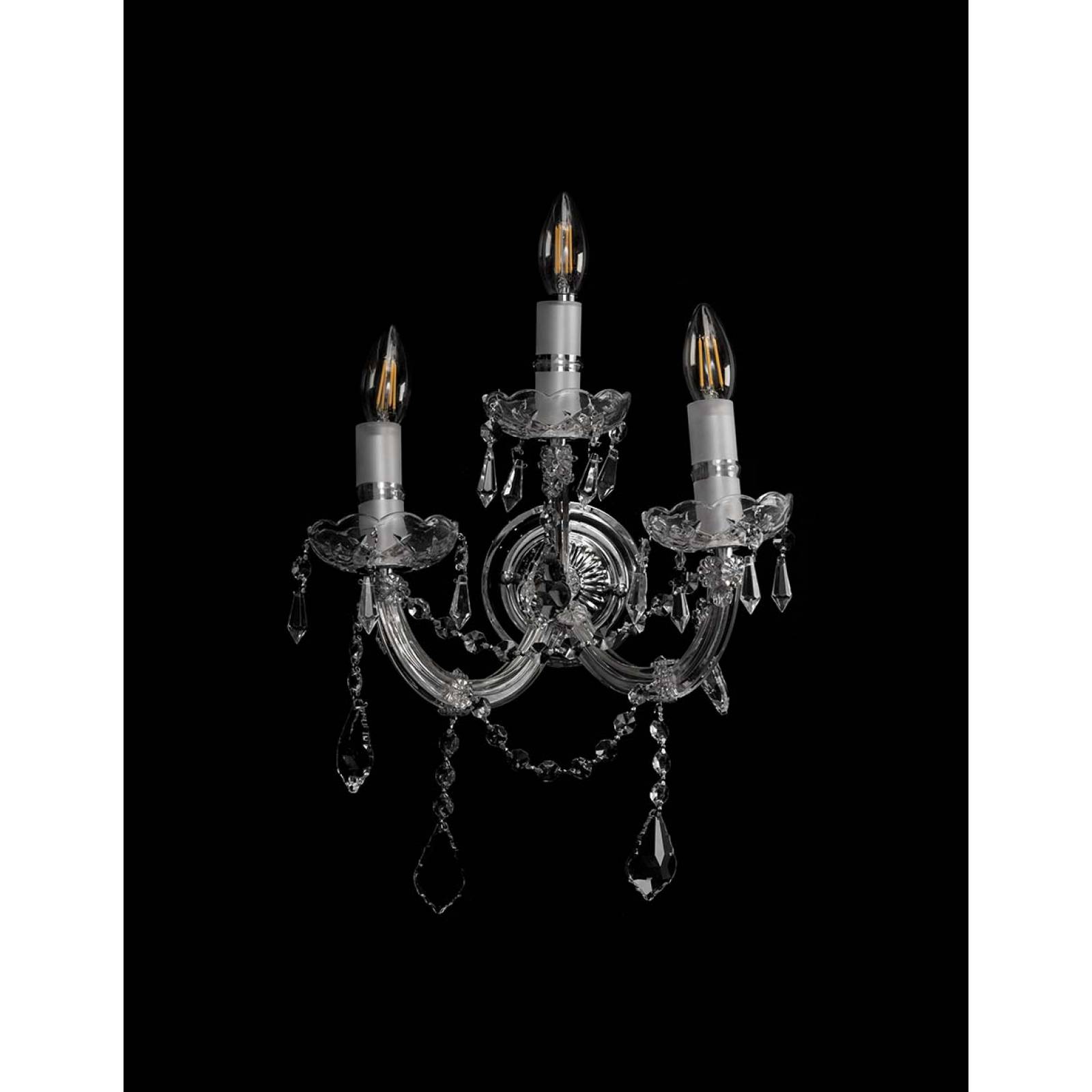 Arbotante de cristal cortado de lujo Maria Theresa GamaLux 3 Luces Cromado