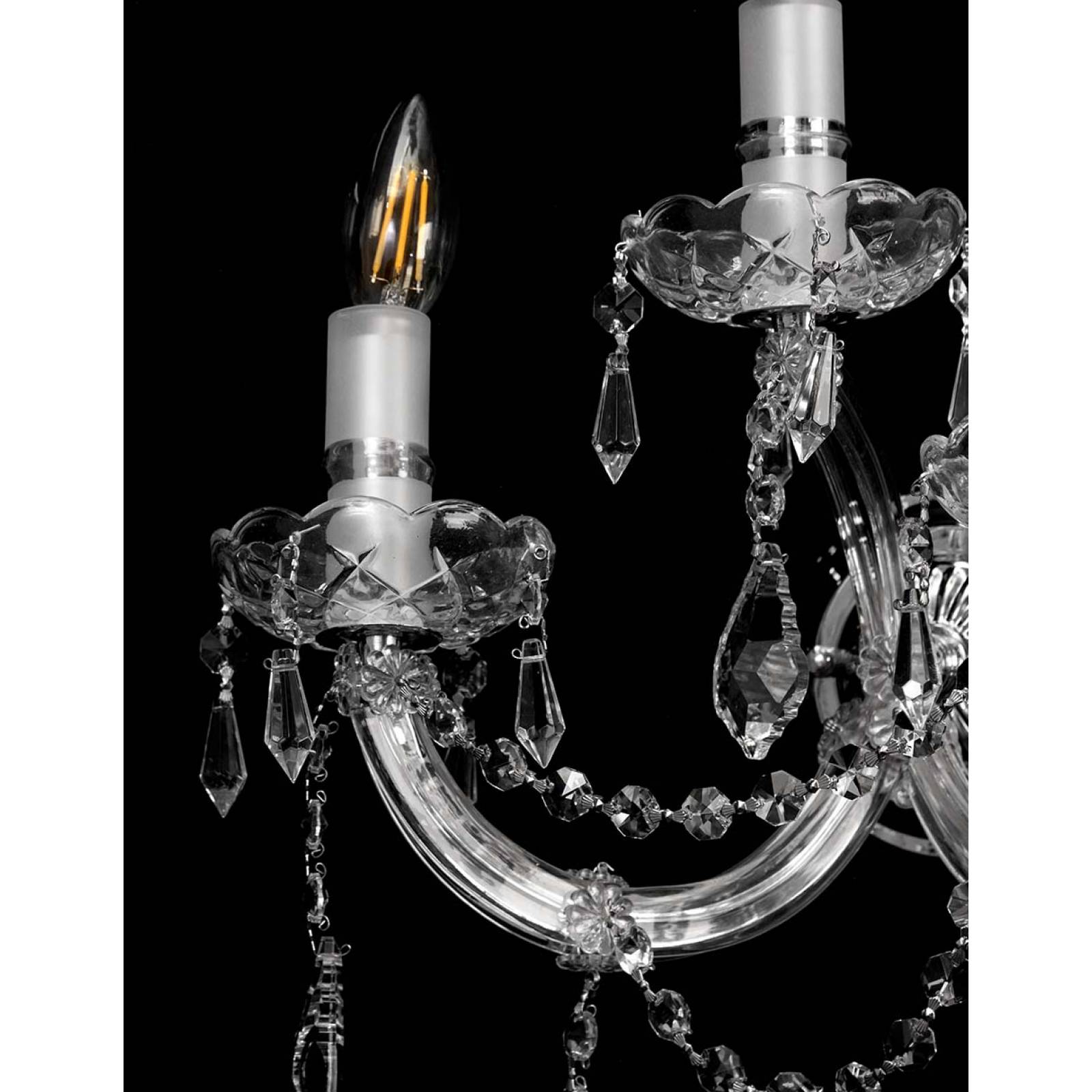 Arbotante de cristal cortado de lujo Maria Theresa GamaLux 3 Luces Cromado