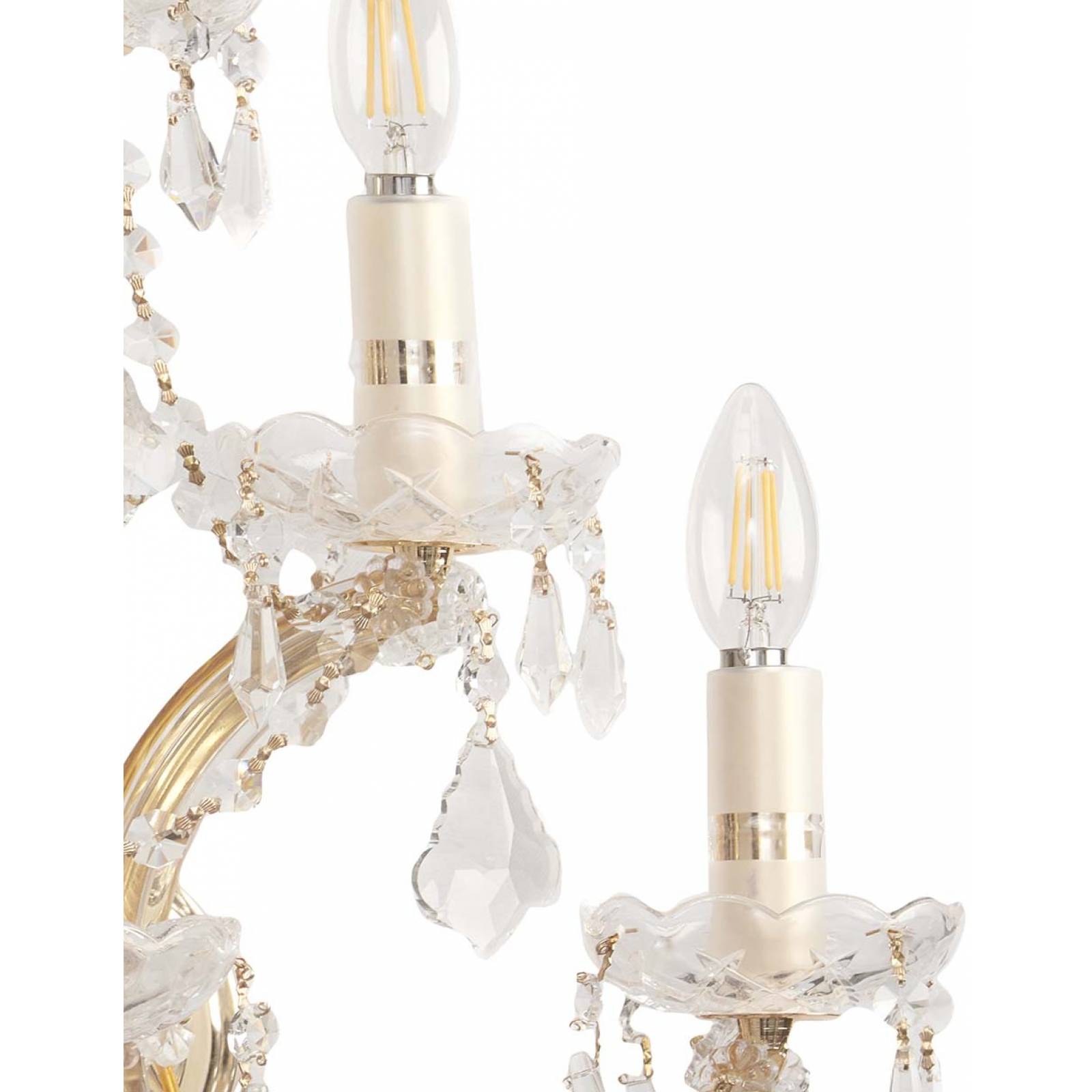 Arbotante de cristal cortado de lujo Maria Theresa GamaLux 6 Luces Dorado