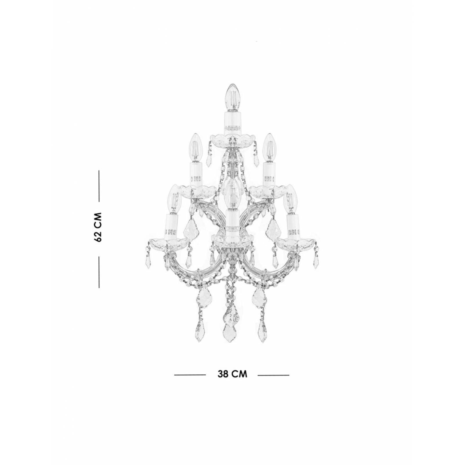 Arbotante de cristal cortado de lujo Maria Theresa GamaLux 6 Luces Dorado