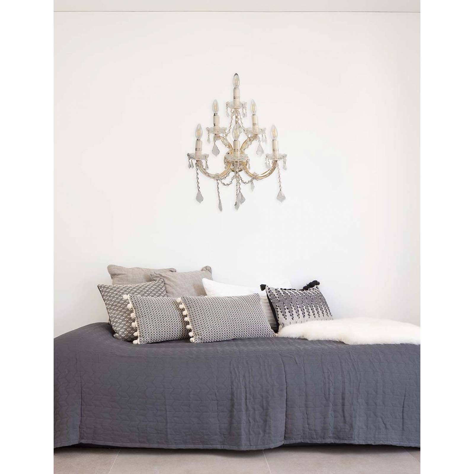 Arbotante de cristal cortado de lujo Maria Theresa GamaLux 6 Luces Dorado