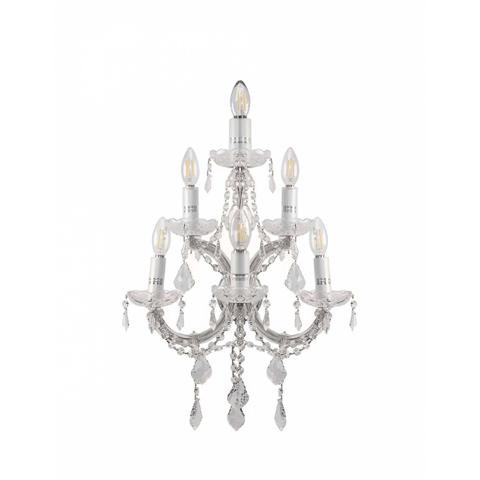 Arbotante de cristal cortado de lujo Maria Theresa GamaLux 6 Luces Cromado