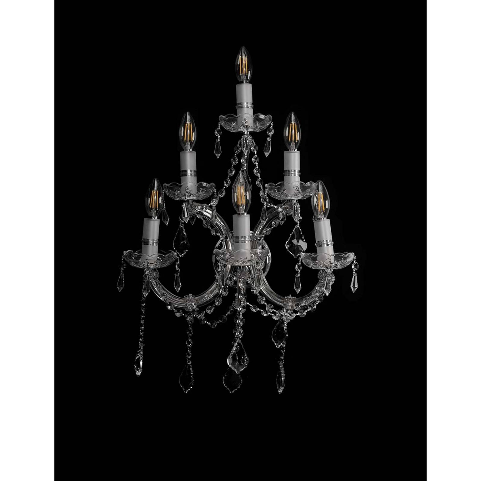 Arbotante de cristal cortado de lujo Maria Theresa GamaLux 6 Luces Cromado