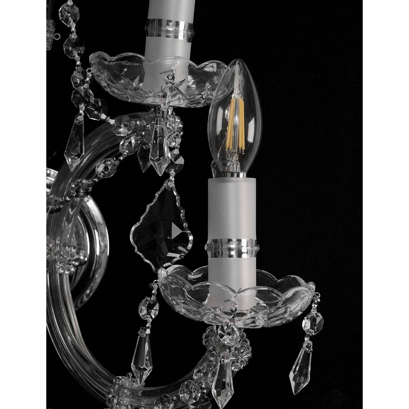 Arbotante de cristal cortado de lujo Maria Theresa GamaLux 6 Luces Cromado