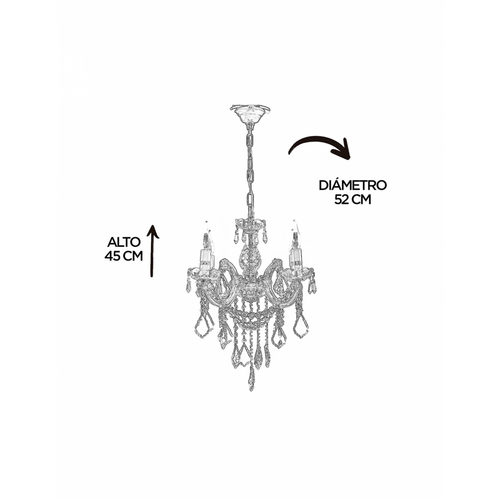 CANDIL GAMALUX MA THERESA 4 LUCES CROMADO