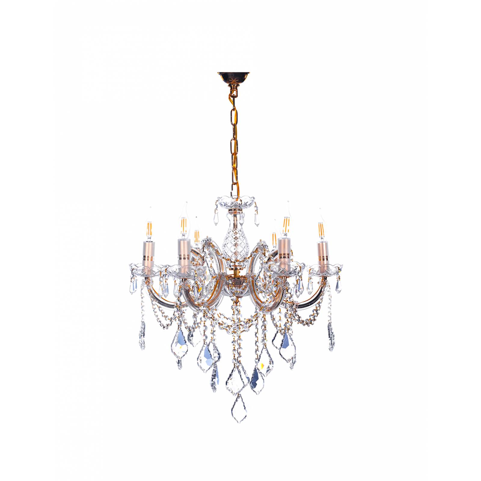 CANDIL GAMALUX MA THERESA 6 LUCES DORADO.