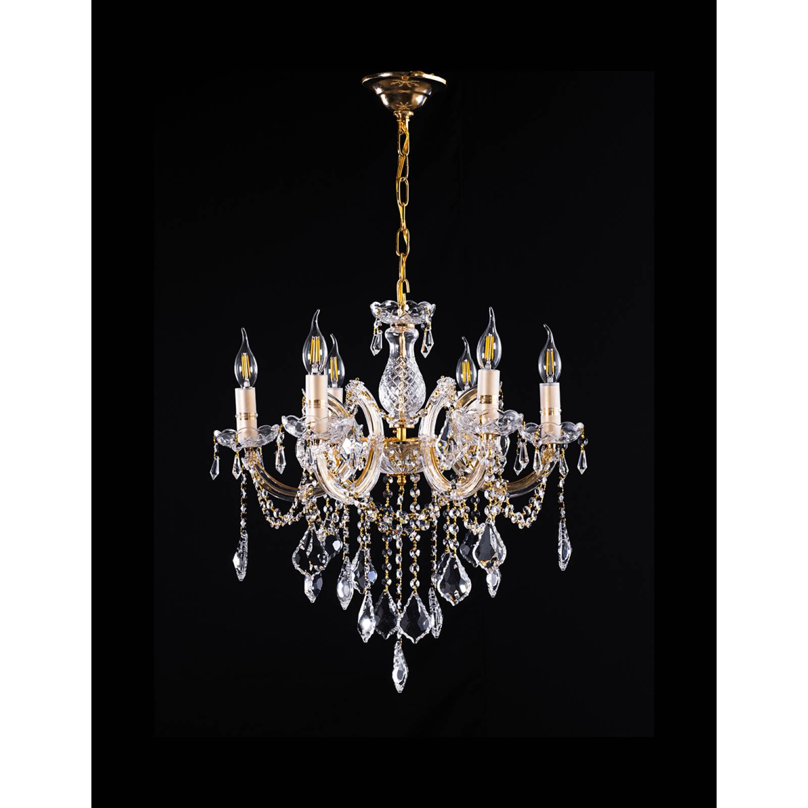 CANDIL GAMALUX MA THERESA 6 LUCES DORADO.