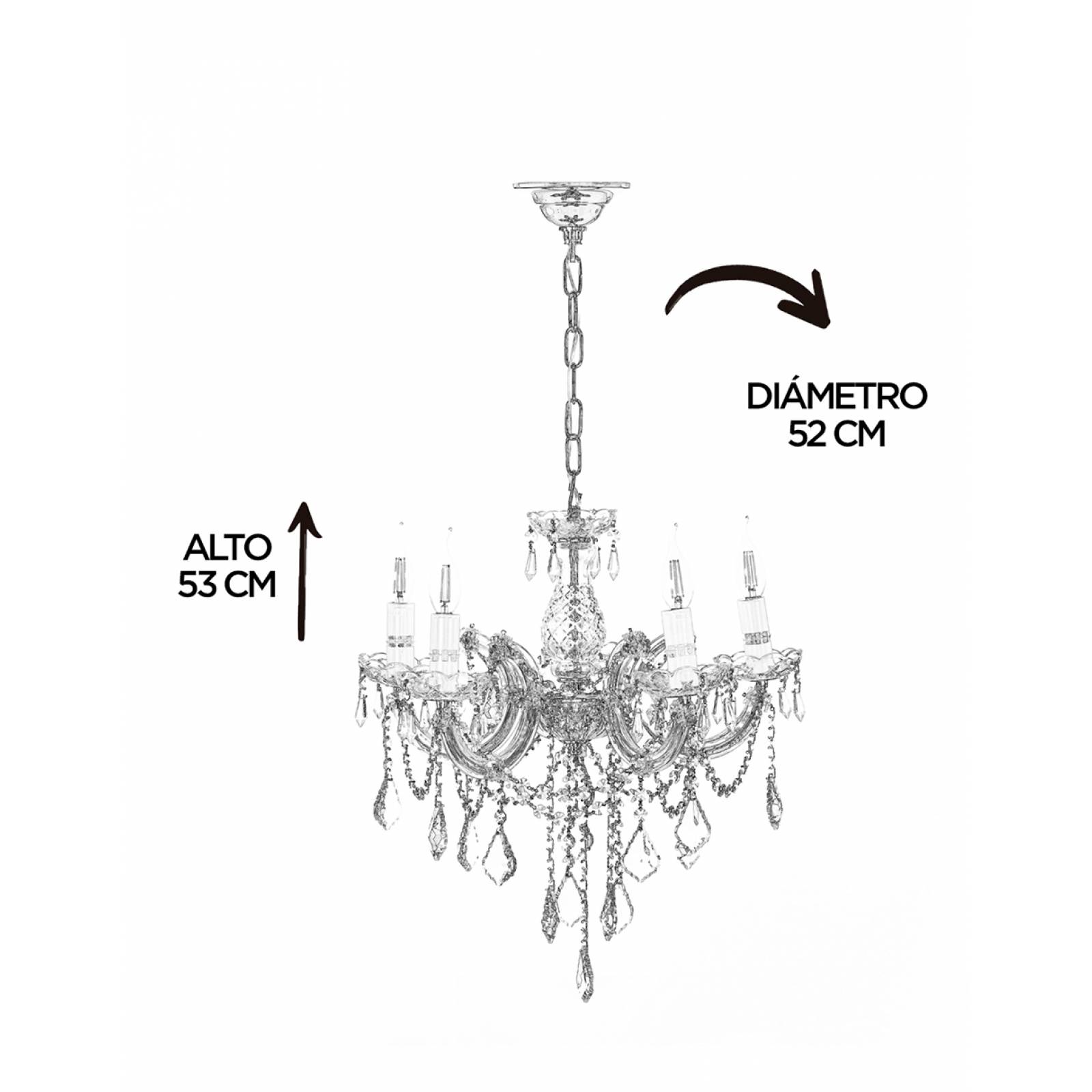 CANDIL GAMALUX MA THERESA 6 LUCES DORADO.