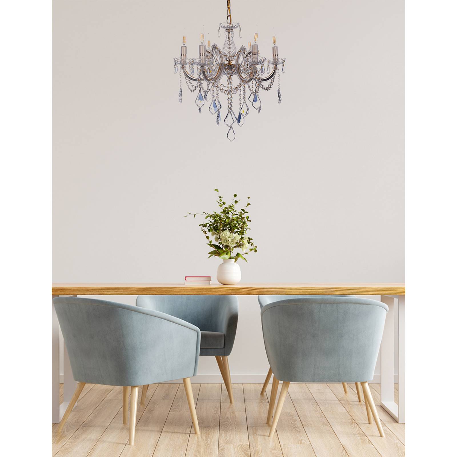 CANDIL GAMALUX MA THERESA 6 LUCES DORADO.