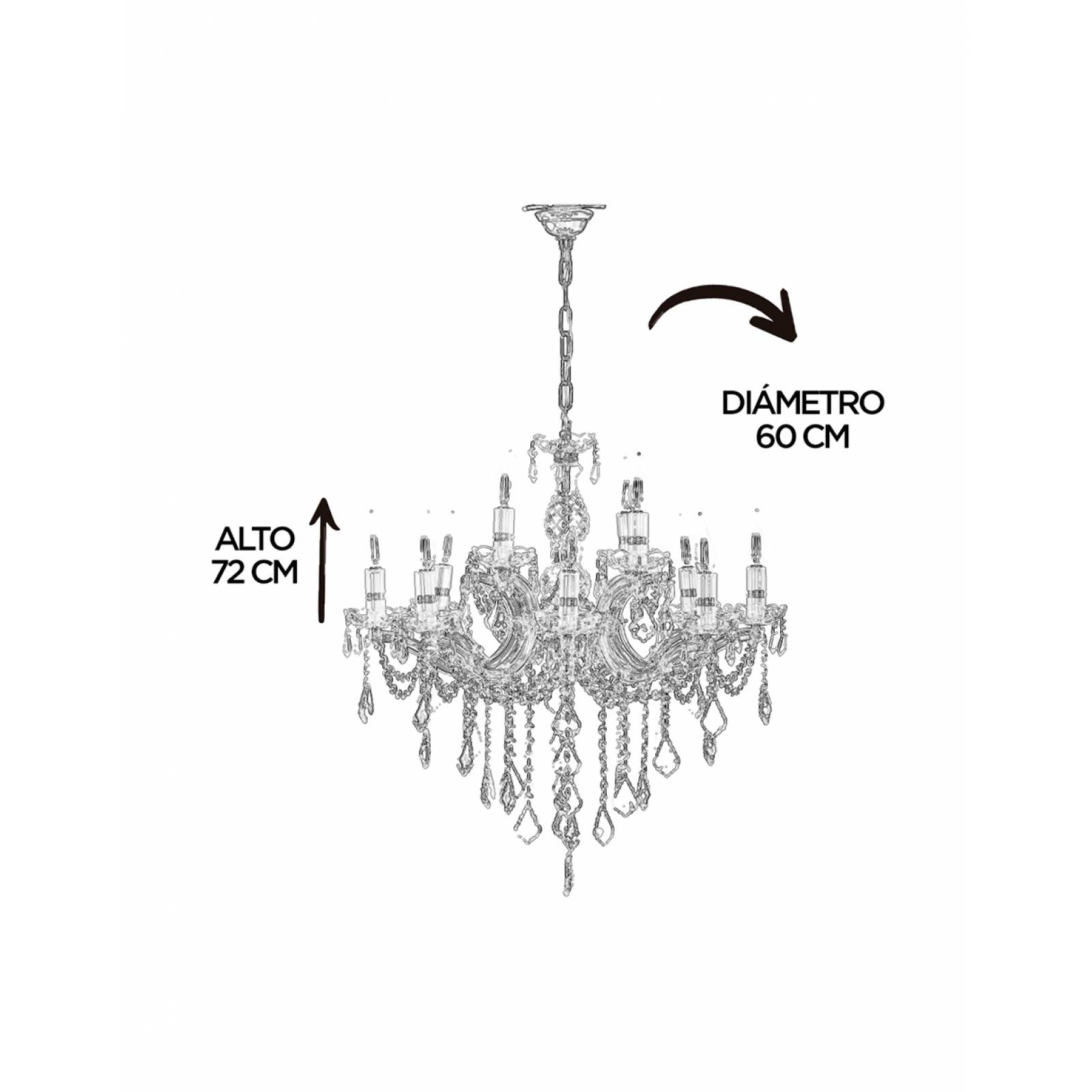 CANDIL GAMALUX MA THERESA 12 LUCES CROMADO