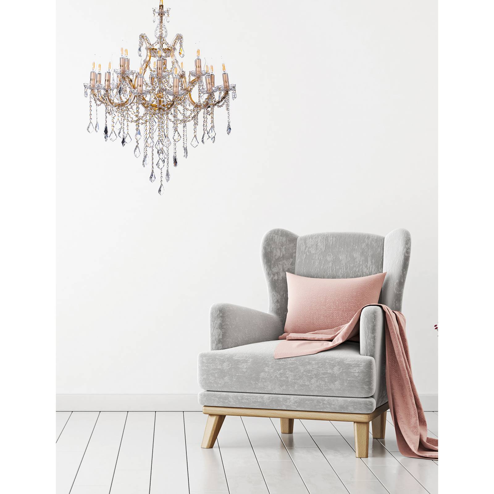 CANDIL GAMALUX MA THERESA 19 LUCES DORADO