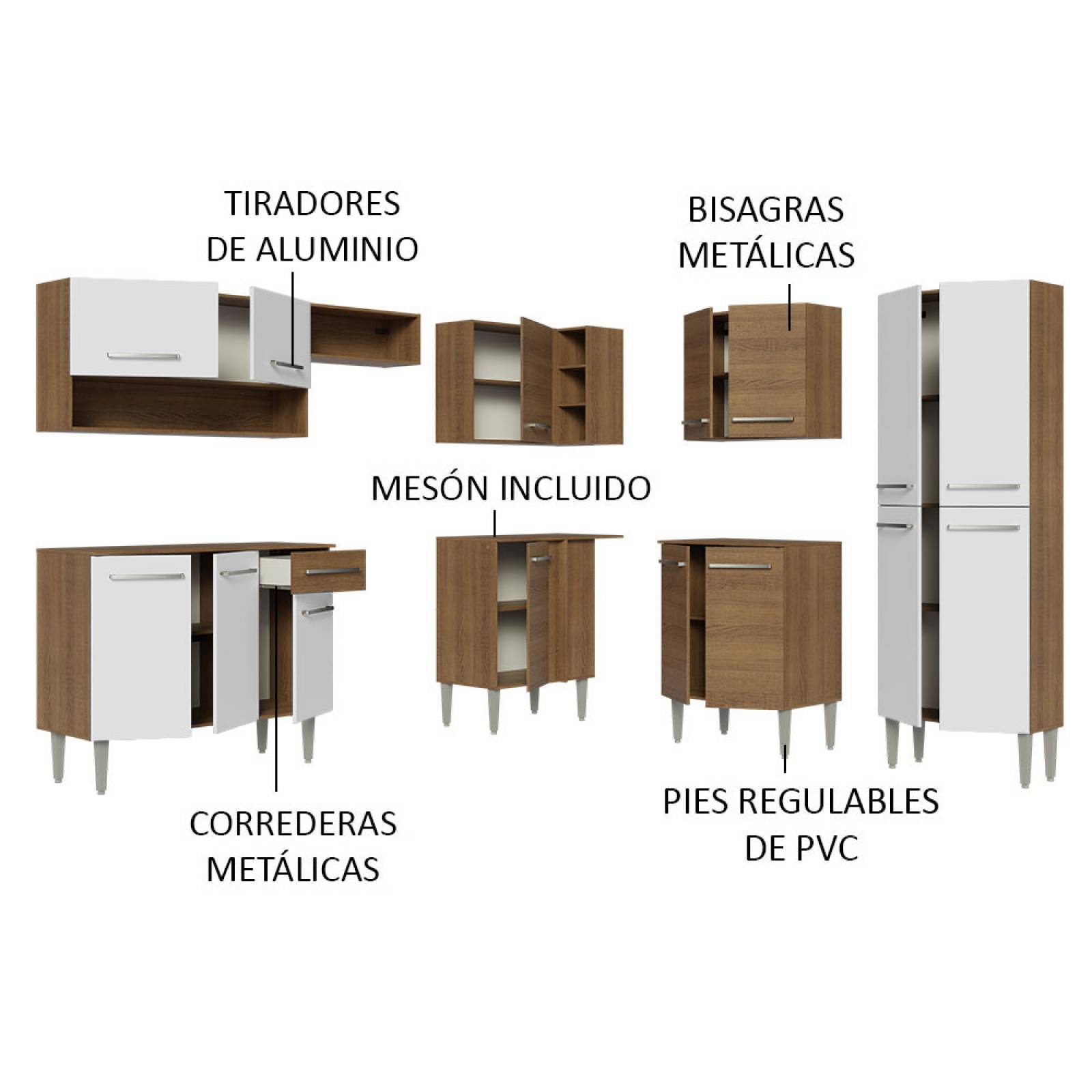 Mueble de Cocina Integral Esquinera 417cm Marrón Emilly Madesa 02
