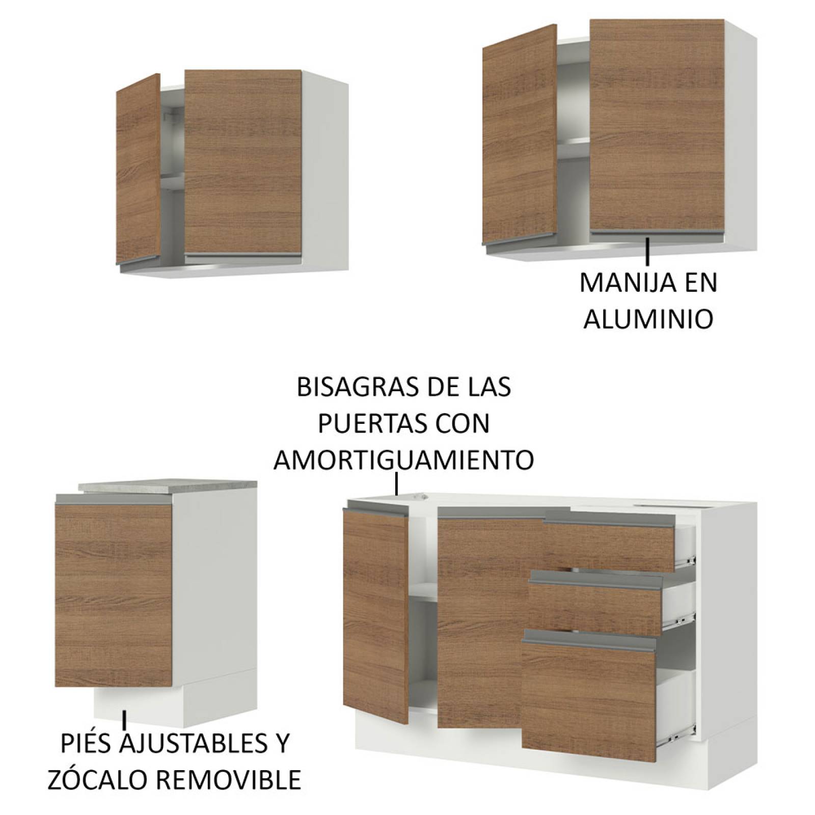  CocinaCo - 2 amortiguadores de bisagras para puerta de cocina,  cierre suave, para armario, puerta de cocina : Herramientas y Mejoras del  Hogar