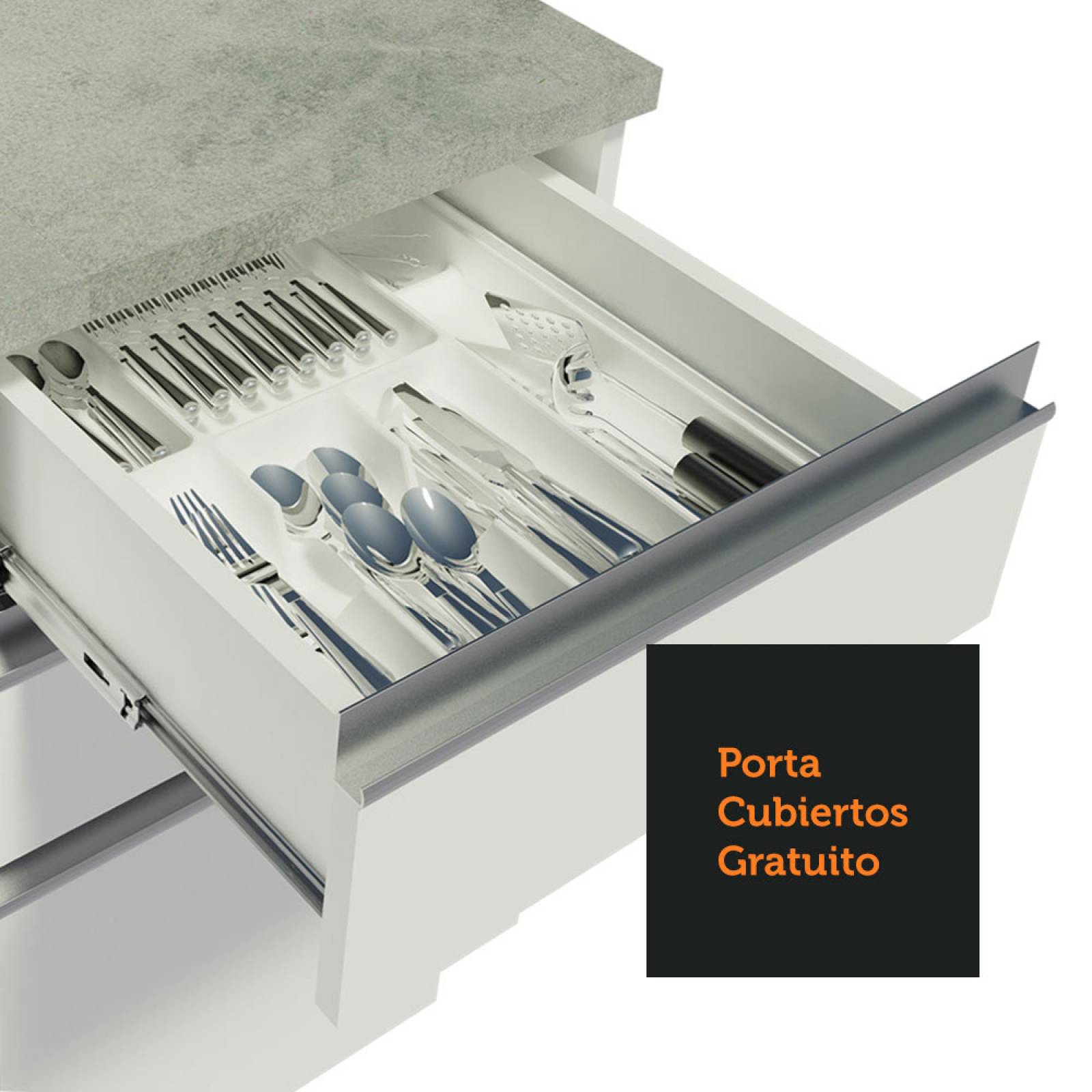 Mueble de Cocina Integral Esquinera 479cm Blanco Glamy Madesa 01