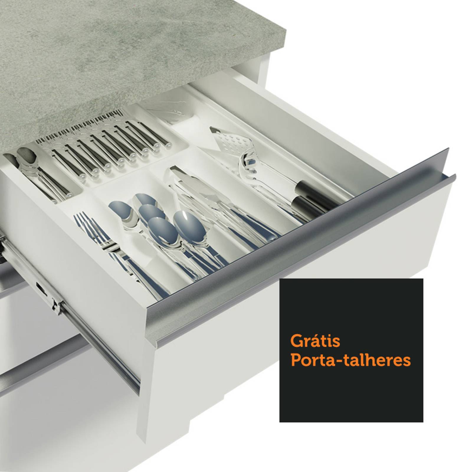 Cocina Integral Esquinera 469cm Blanco Glamy Madesa 01.