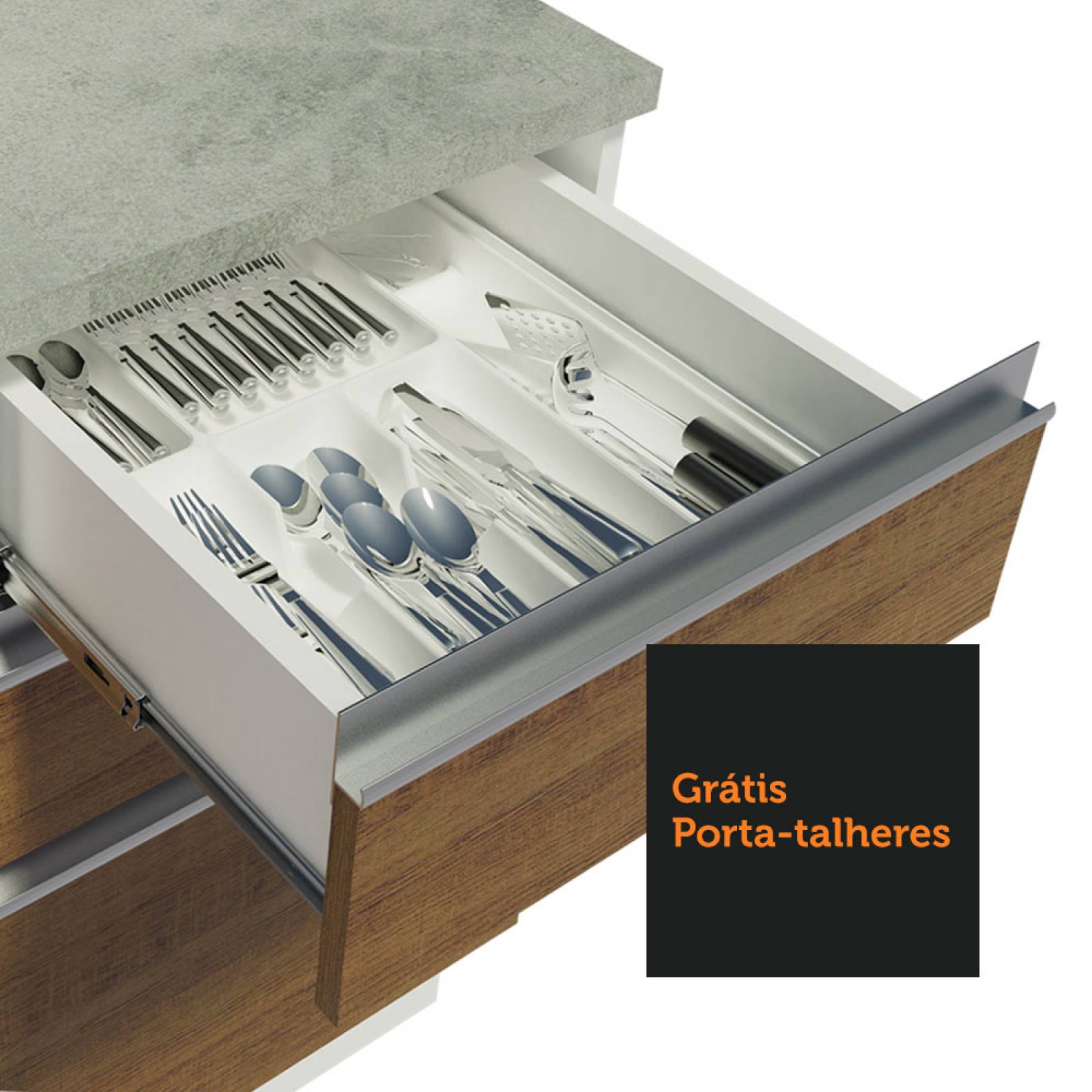 Cocina Integral Esquinera 469cm Blanco Glamy Madesa 01.