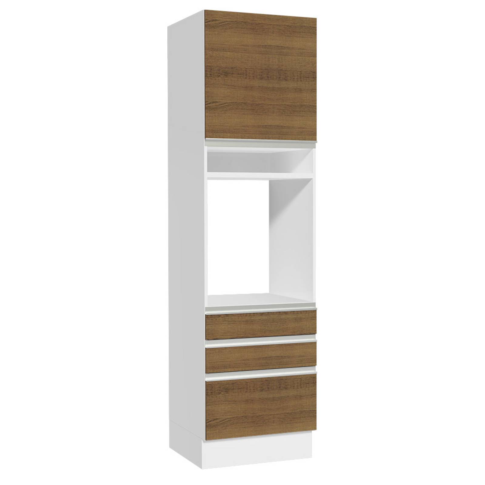 Mueble para Microondas con 1 Cajón y 2 Puertas Modelo Cheff Blanco