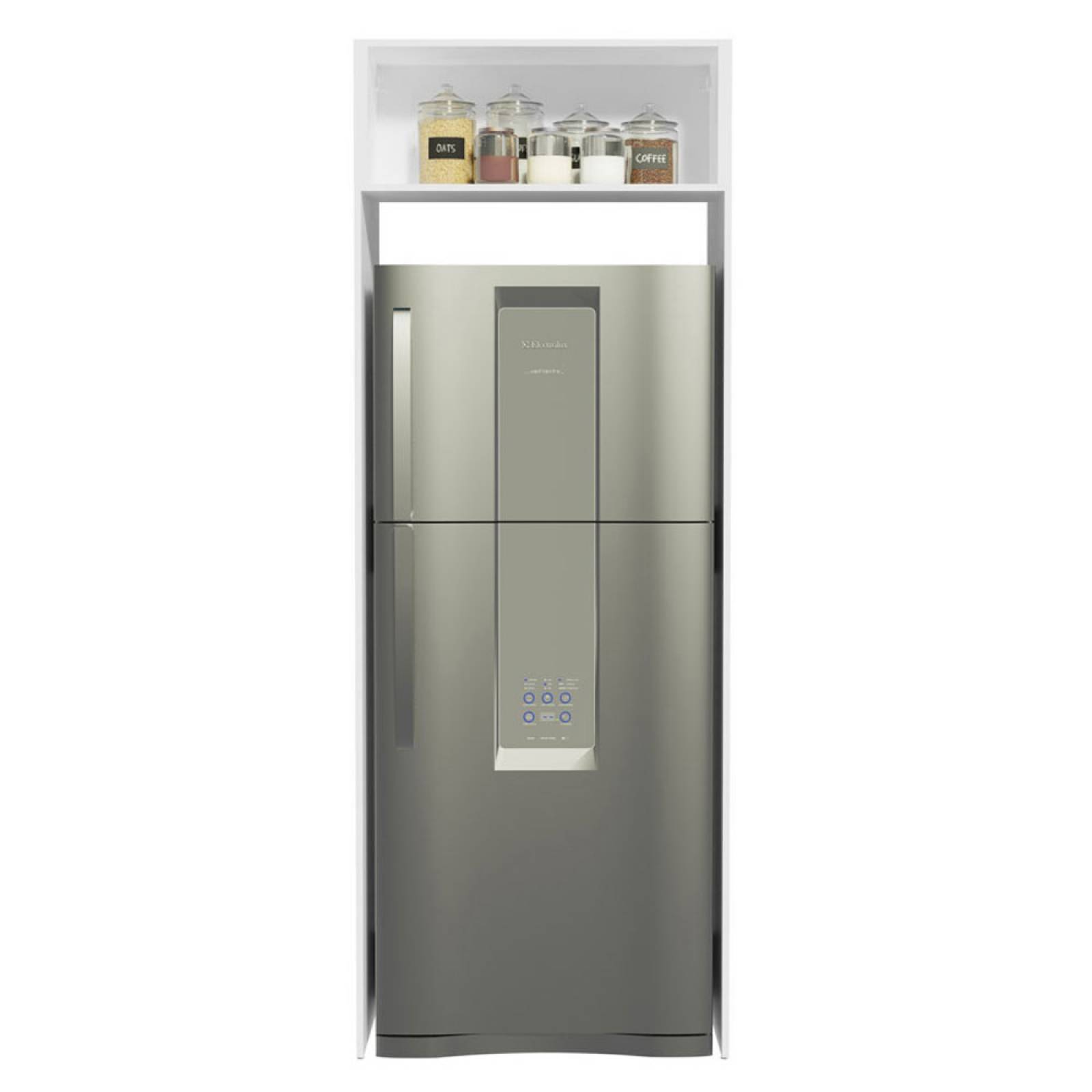 Alacena para Refrigerador Madesa Glamy 1 Puerta Basculante Blanco.