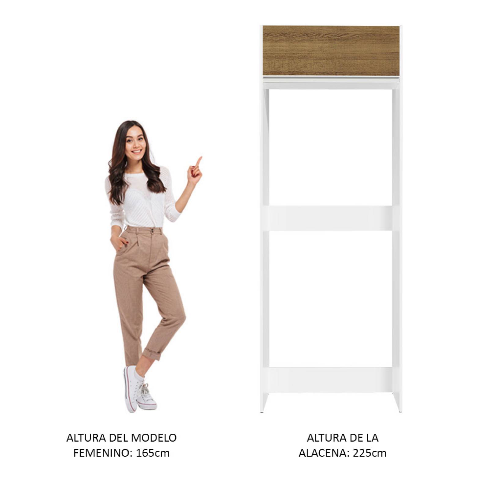 Alacena para Refrigerador Madesa Glamy 1 Puerta Basculante Blanco.