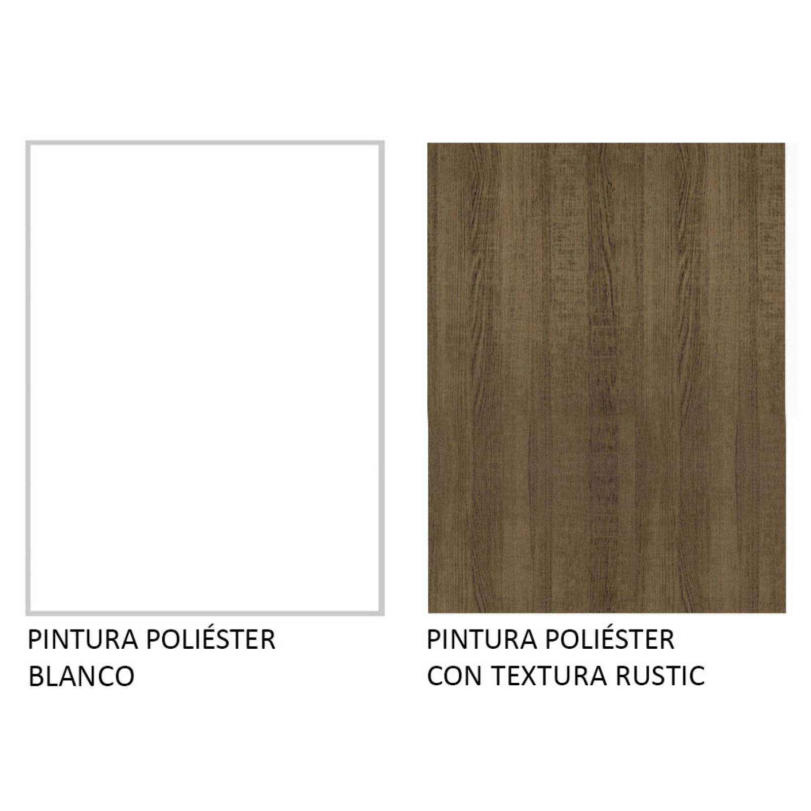 Mueble de Cocina Integral 300cm Blanco/Marrón Topazio Madesa 01.