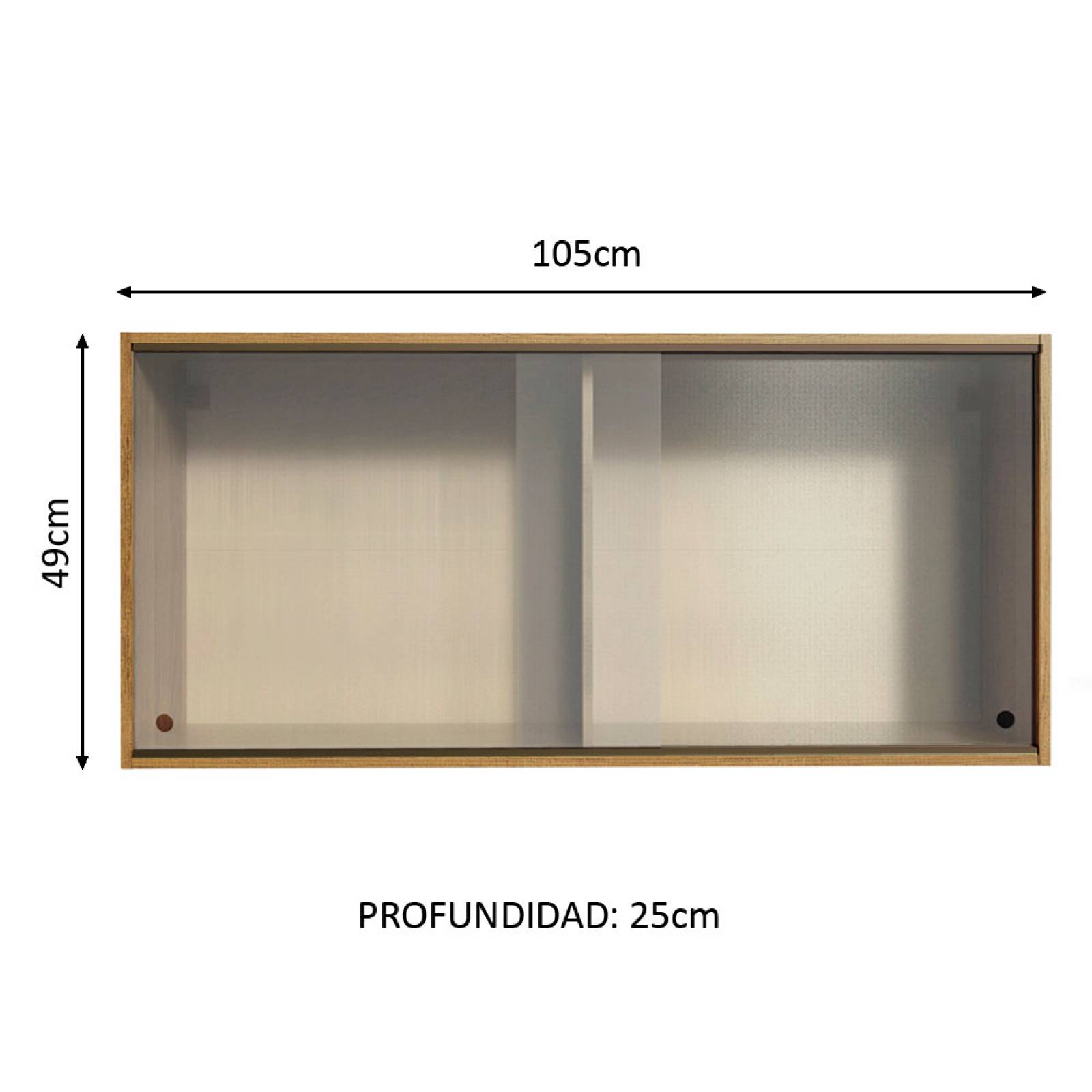 Mueble Superior de Cocina Madesa Emilly 2 Puertas Correderas de Vidrio Marrón.