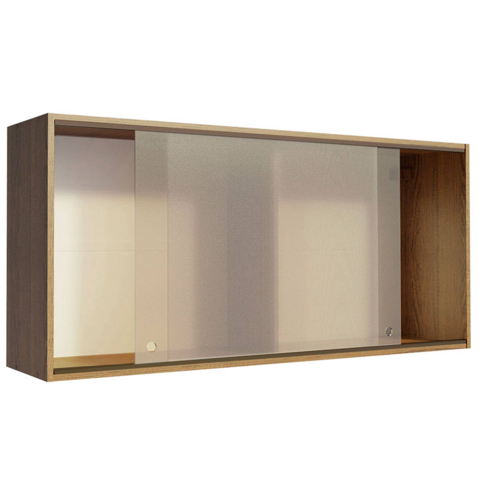 Mueble Superior de Cocina Madesa Emilly 2 Puertas Correderas de Vidrio Marrón.