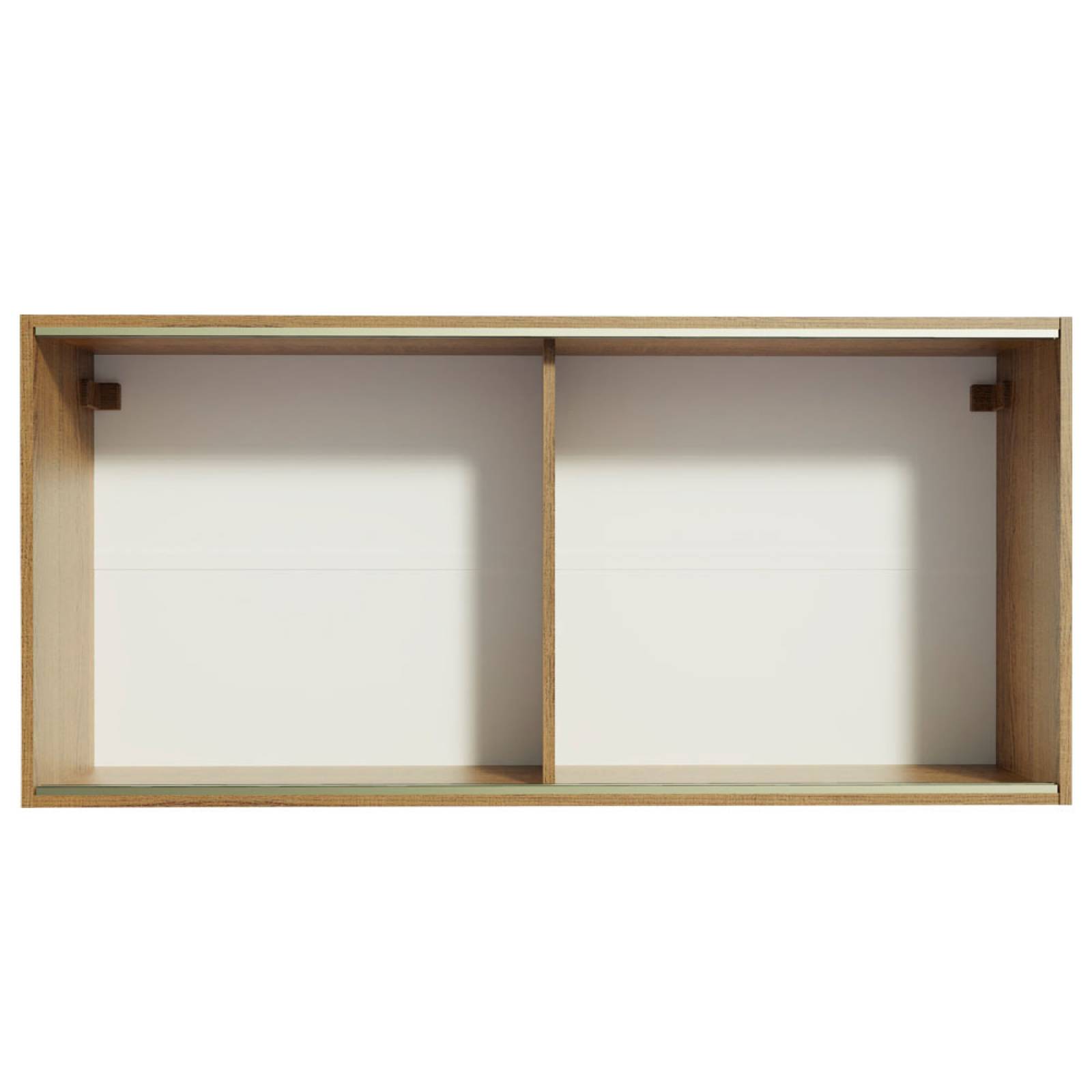 Mueble Superior de Cocina Madesa Emilly 2 Puertas Correderas de Vidrio Marrón.