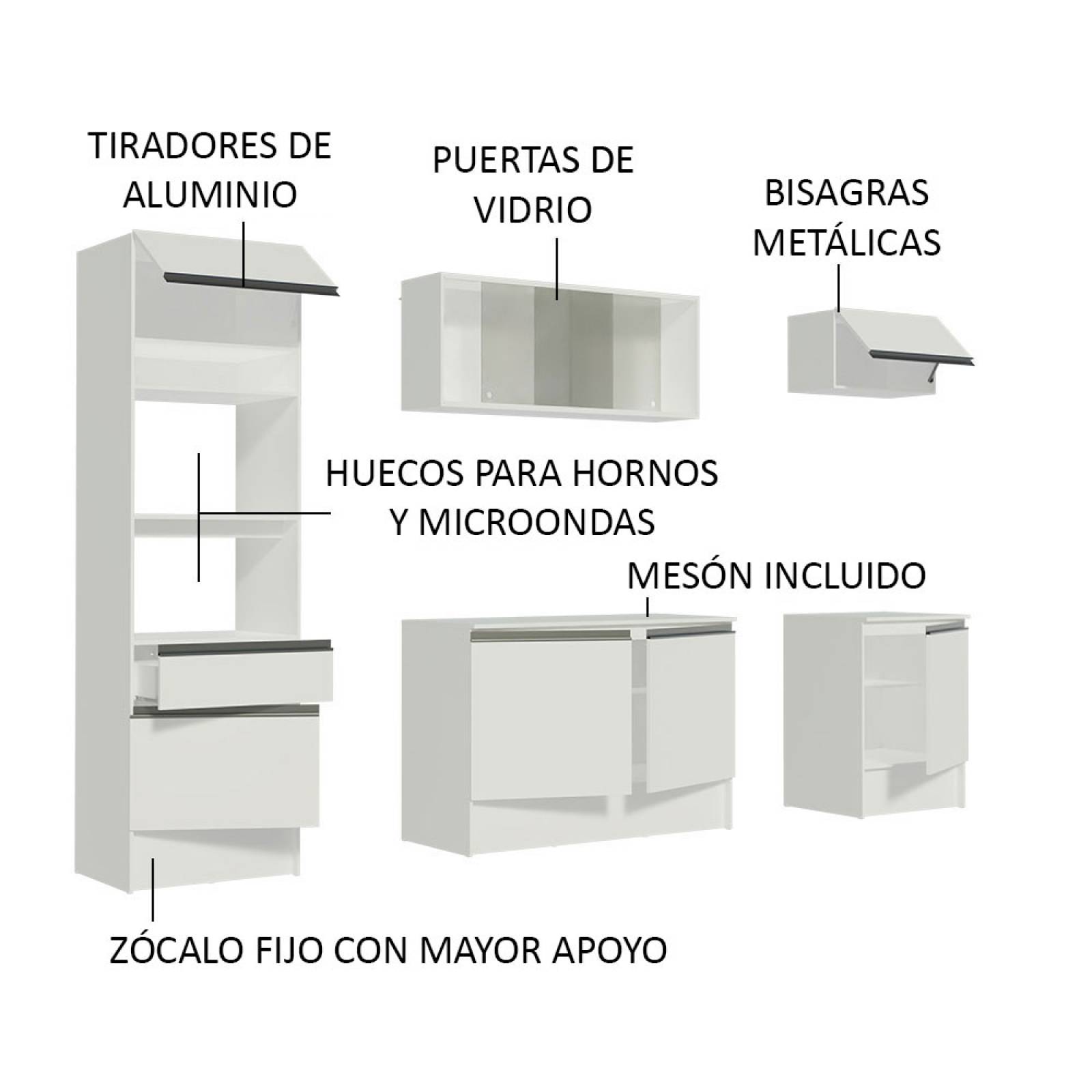 Mueble de Cocina Integral 240cm Topazio Madesa