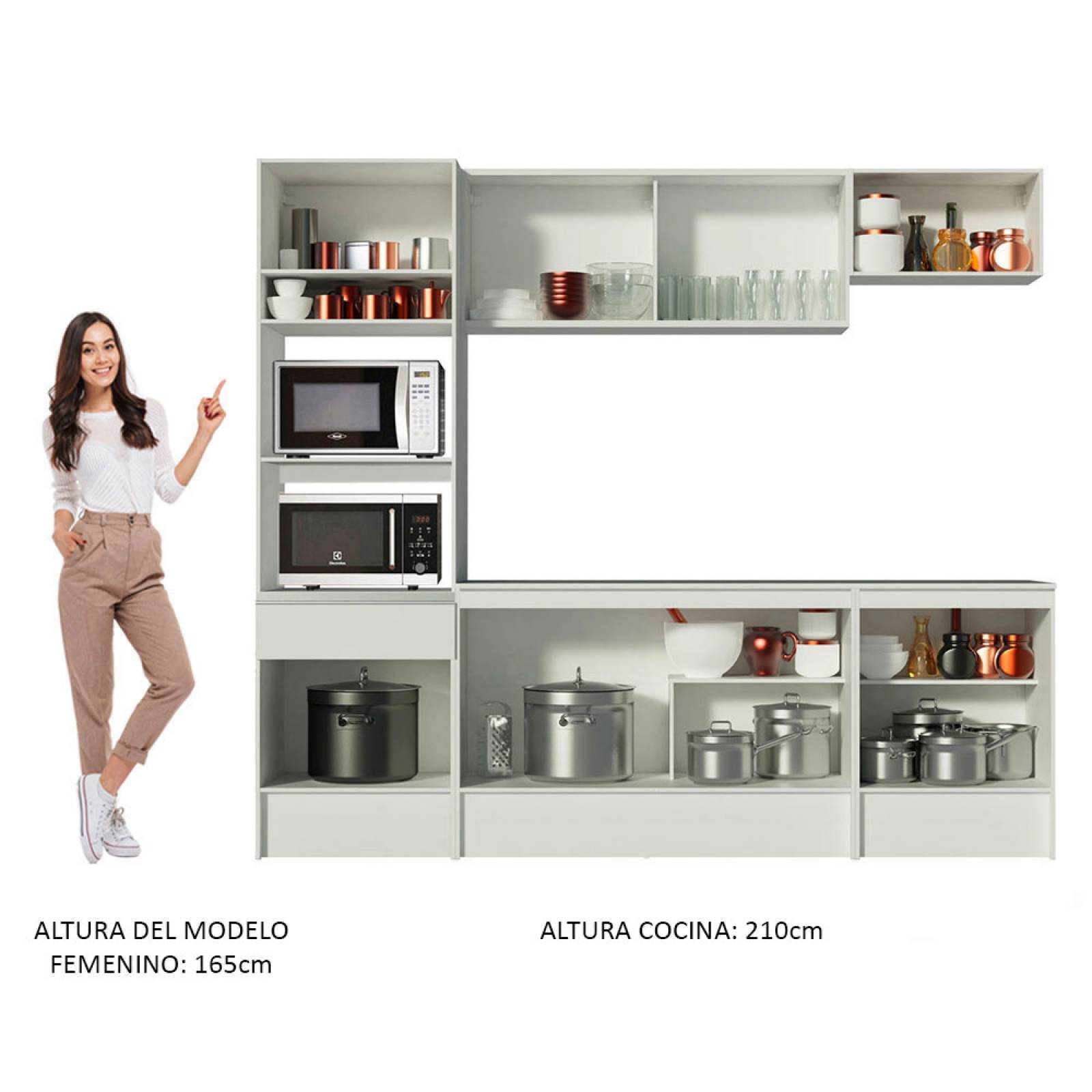 Mueble de Cocina Integral 240cm Topazio Madesa