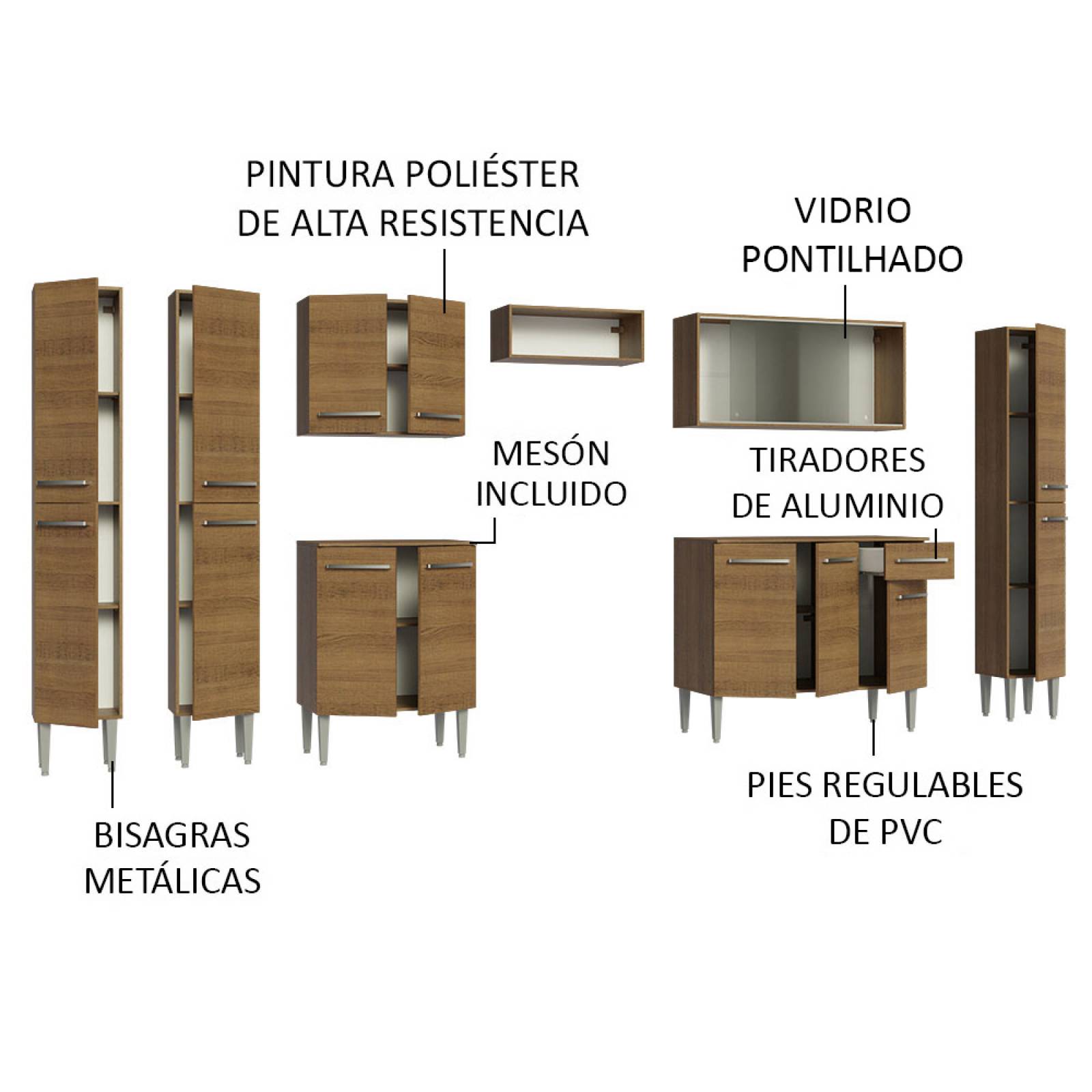 Mueble de Cocina Integral 325cm Emilly Madesa 03