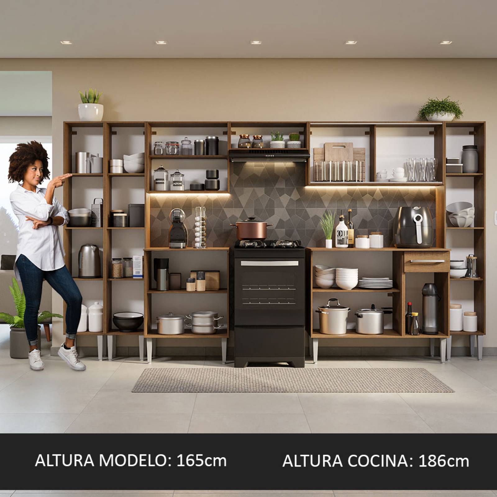 Mueble de Cocina Integral 325cm Emilly Madesa 03