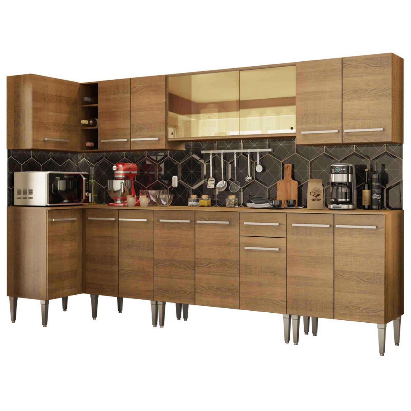 Mueble de Cocina Integral Esquinera 357cm Emilly Mega Madesa 03