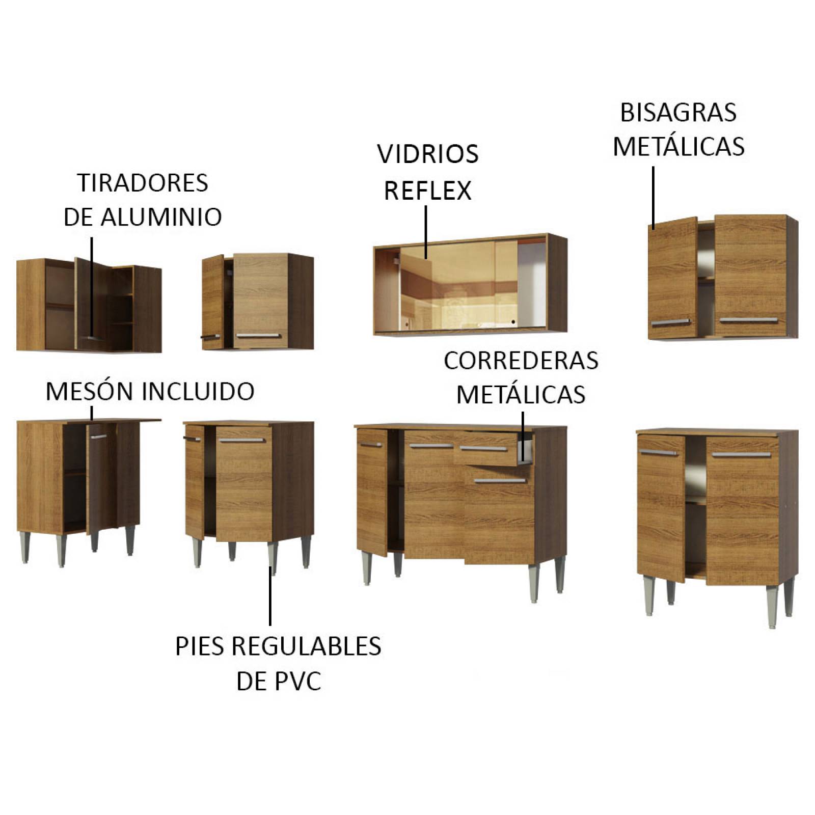 Mueble de Cocina Integral Esquinera 357cm Emilly Mega Madesa 03