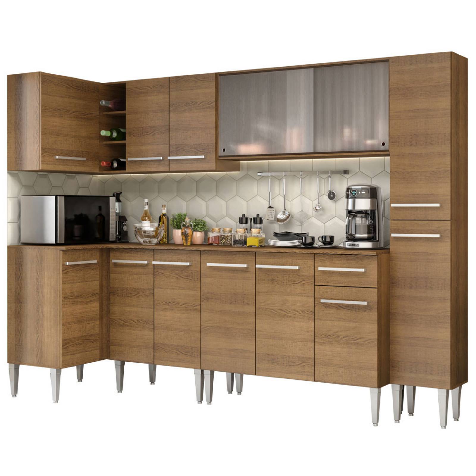 Mueble de Cocina Integral Esquinera 325cm Emilly Space Madesa 03