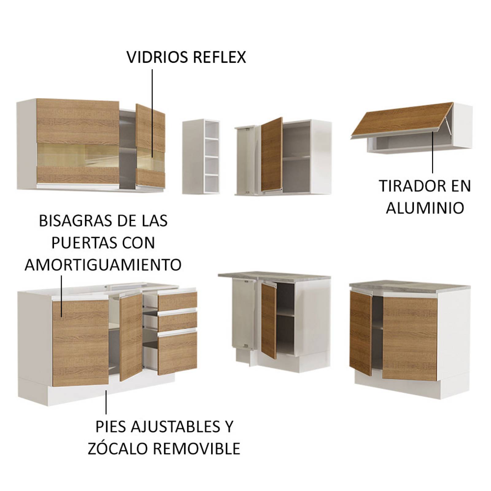 Mueble de Cocina Integral Esquinera Madesa 349cm Glamy 01