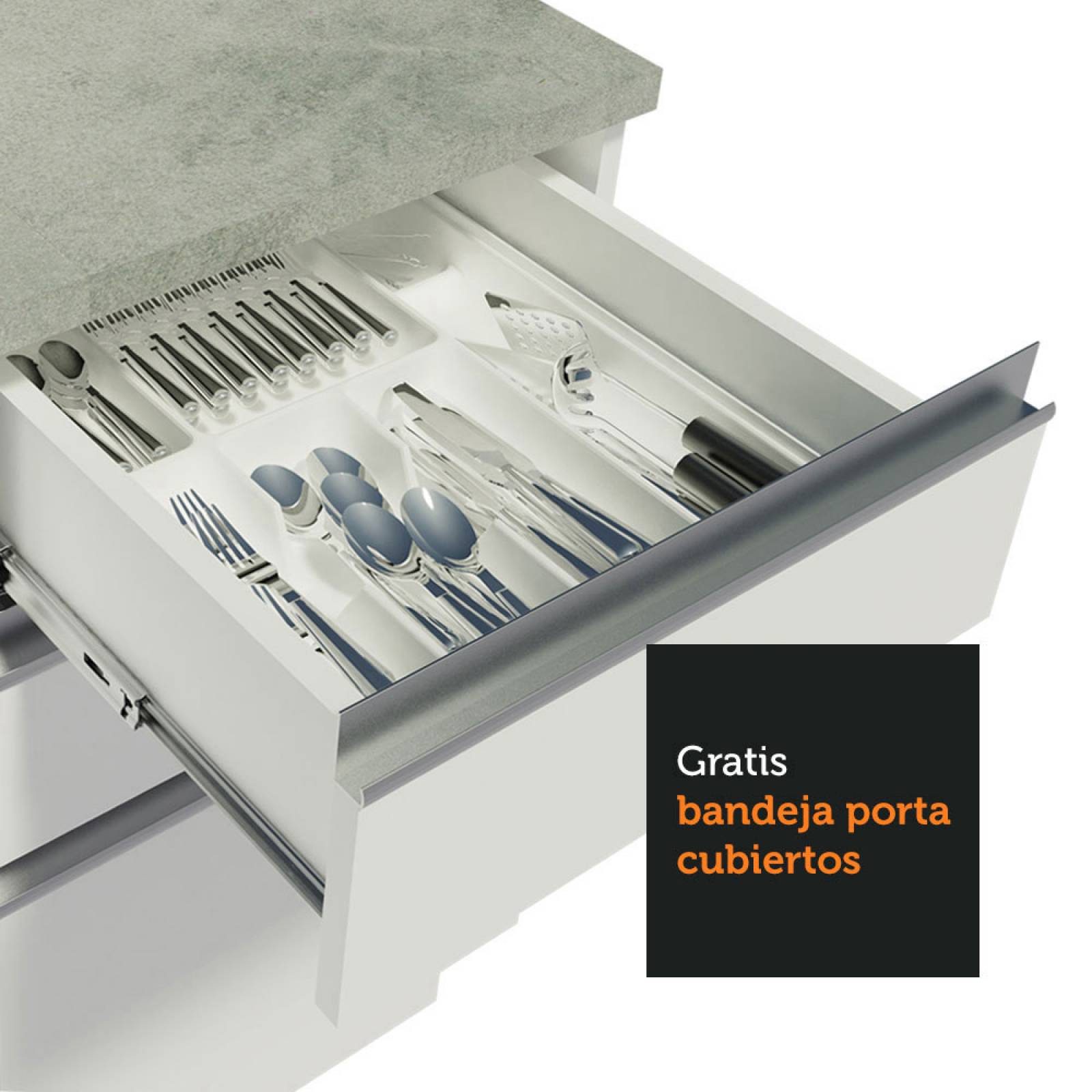 Mueble de Cocina Integral 270 cm Blanco Atenas Madesa 03.