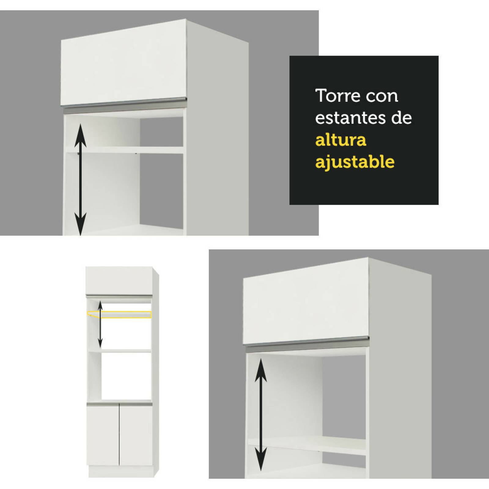 Mueble de Cocina Integral 270 cm Blanco Atenas Madesa 03.