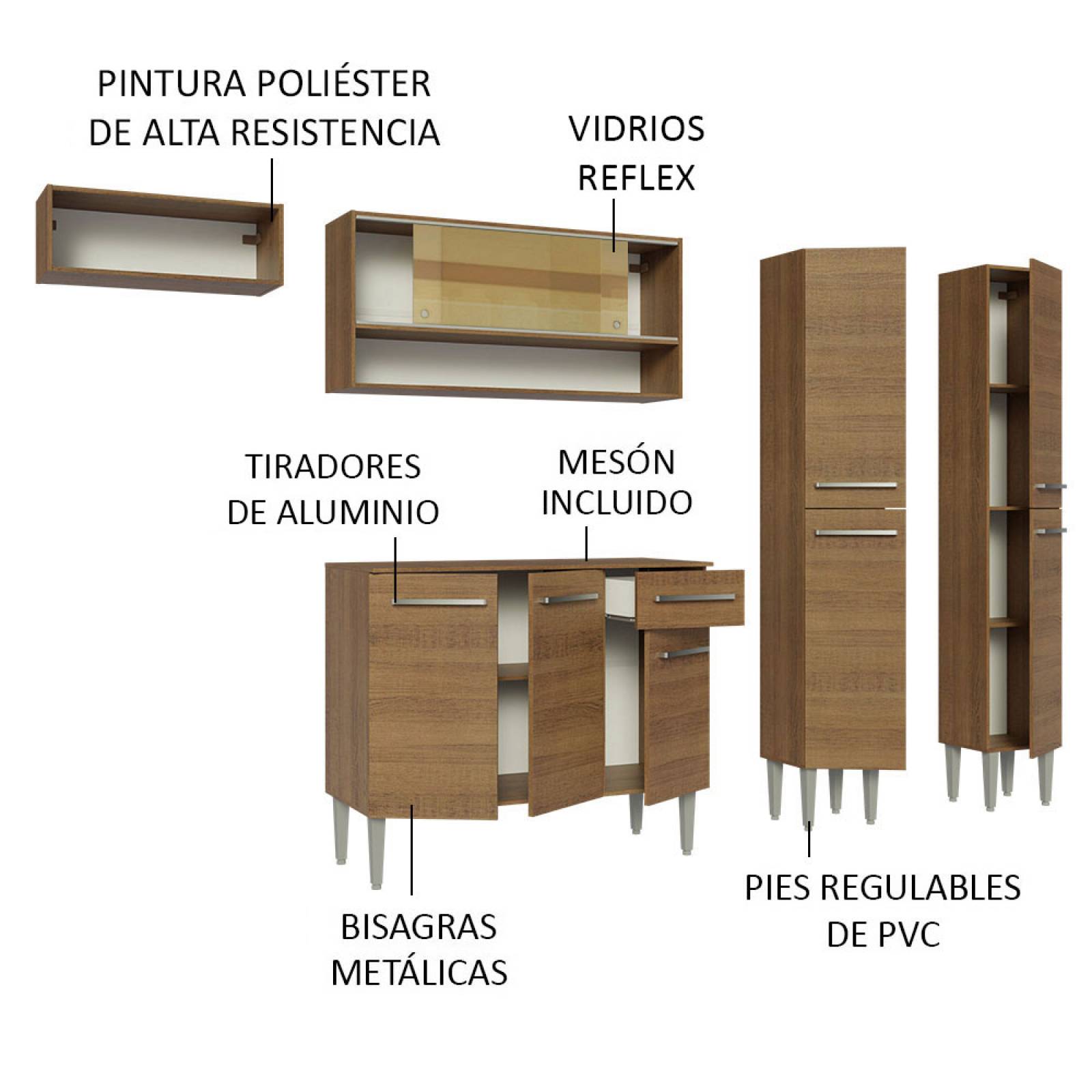 Mueble de Cocina Integral 229cm Emilly Madesa 07