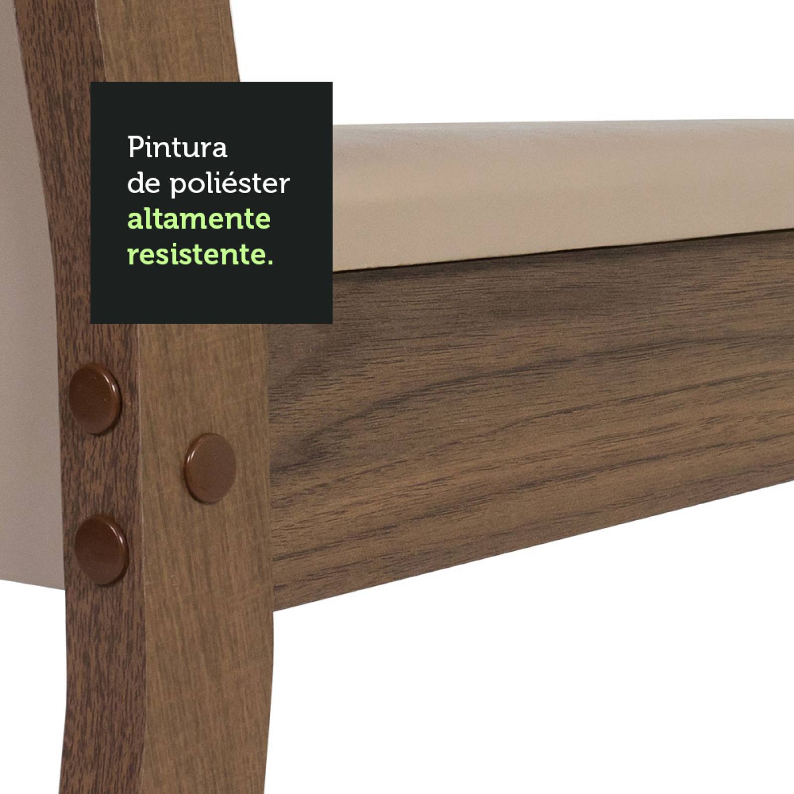 Juego de Comedor Madesa Jaíne Mesa con Tablero de Madera y 6 Sillas Marrón/Crema/Beige