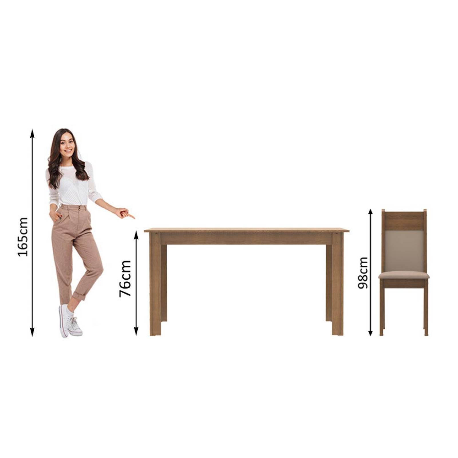 Juego de Comedor Havana Madesa Mesa con 4 Sillas Marrón/Crema/Beige.