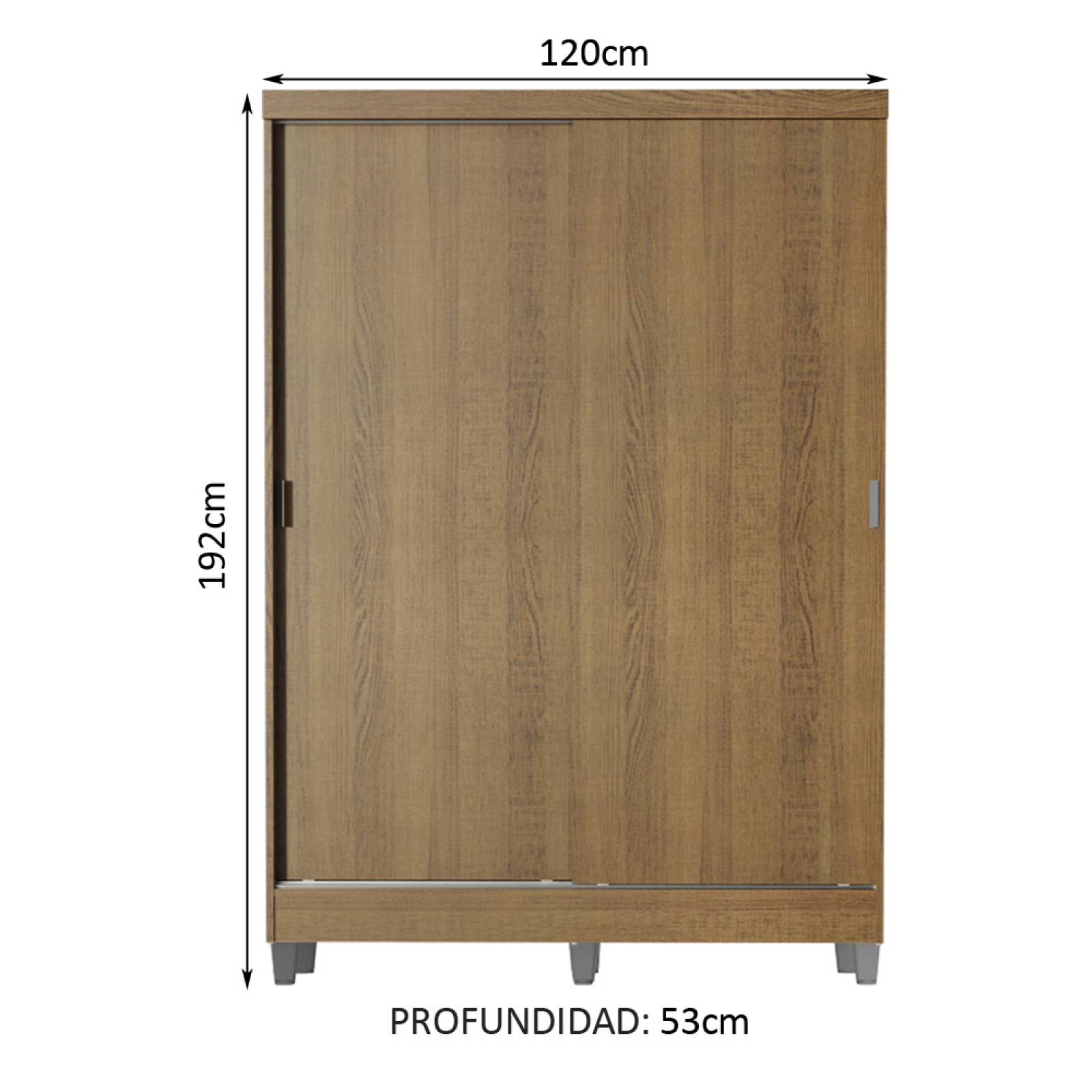 Ropero Madesa Luke 2 Puertas Correderas de Madera con Patas Blanco