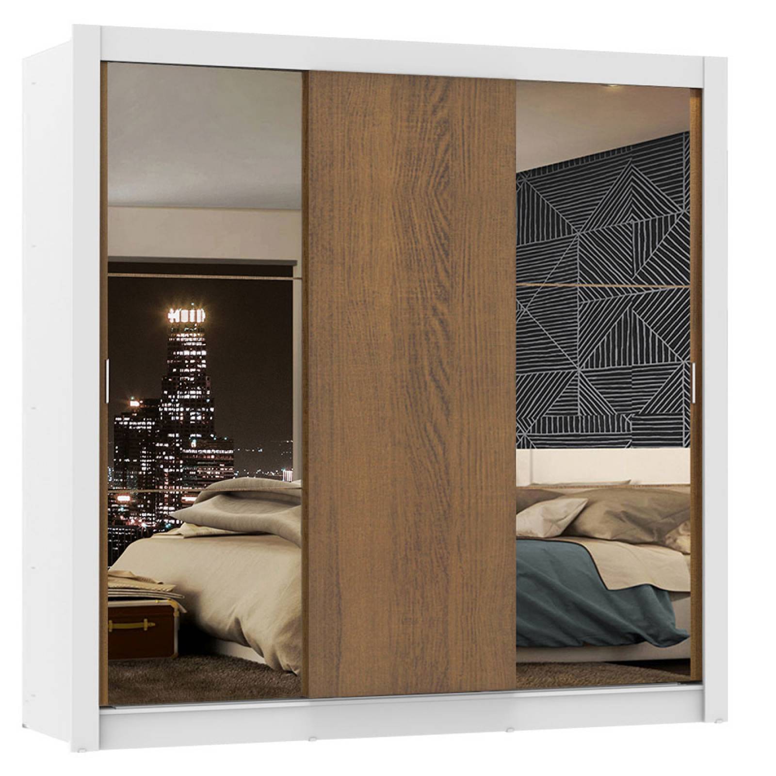 Ropero Madesa Monaco 3 Puertas Correderas 2 con Espejo