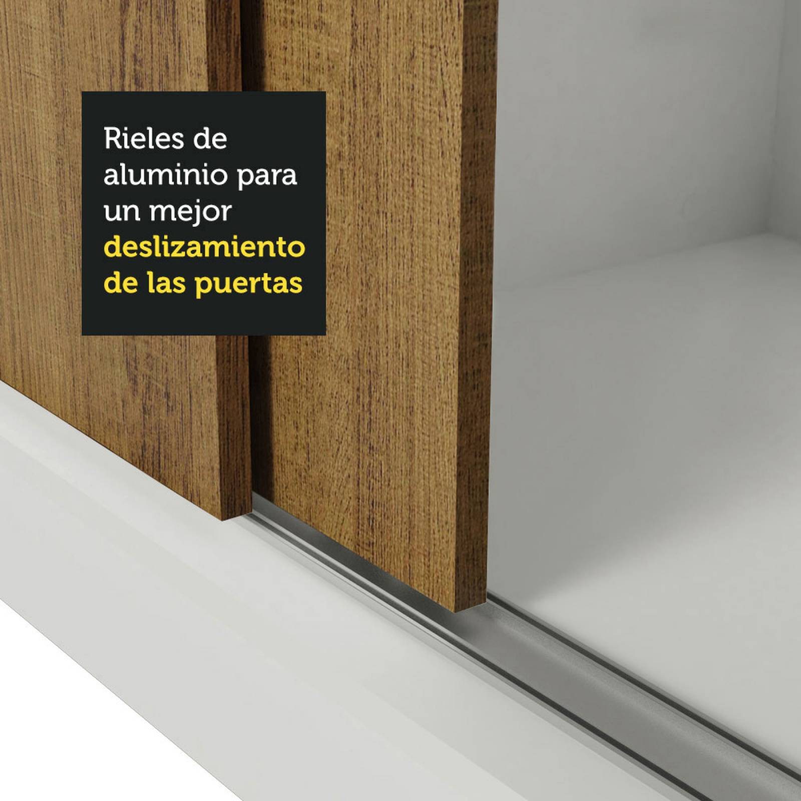 Ropero Madesa Monaco 3 Puertas Correderas 2 con Espejo