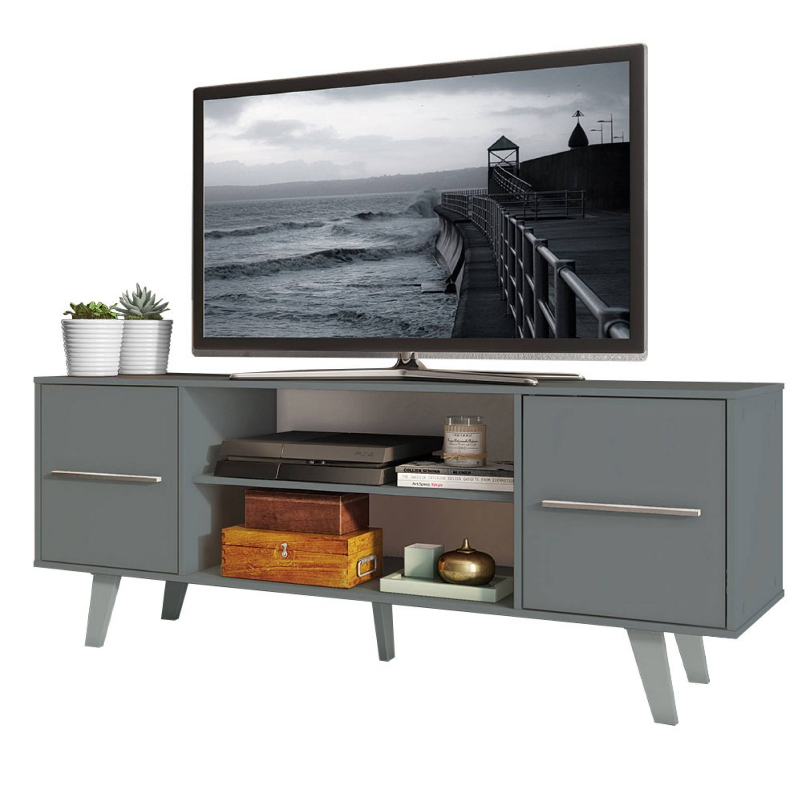 Mueble para Tv hasta 55 Pulgadas Madesa Copenhagen Gris