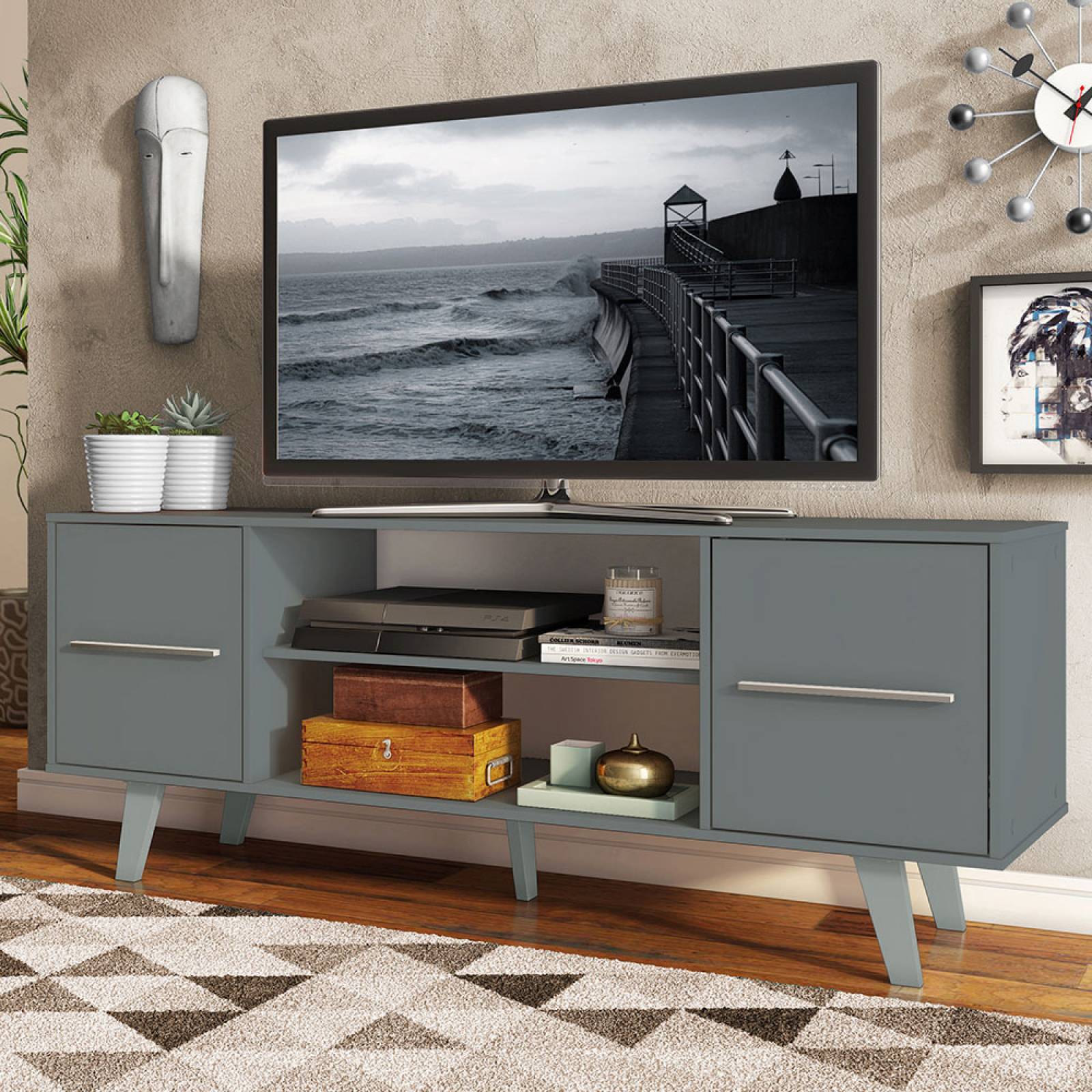Mueble para Tv hasta 55 Pulgadas Madesa Copenhagen Gris