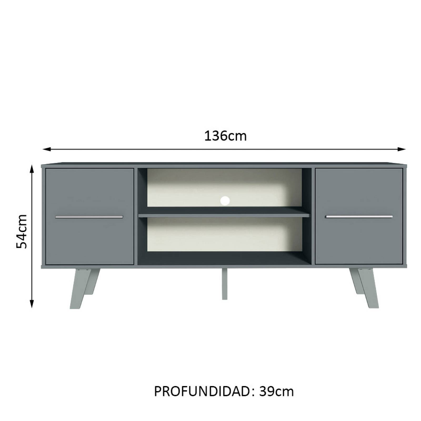 Mueble para Tv hasta 55 Pulgadas Madesa Copenhagen Gris
