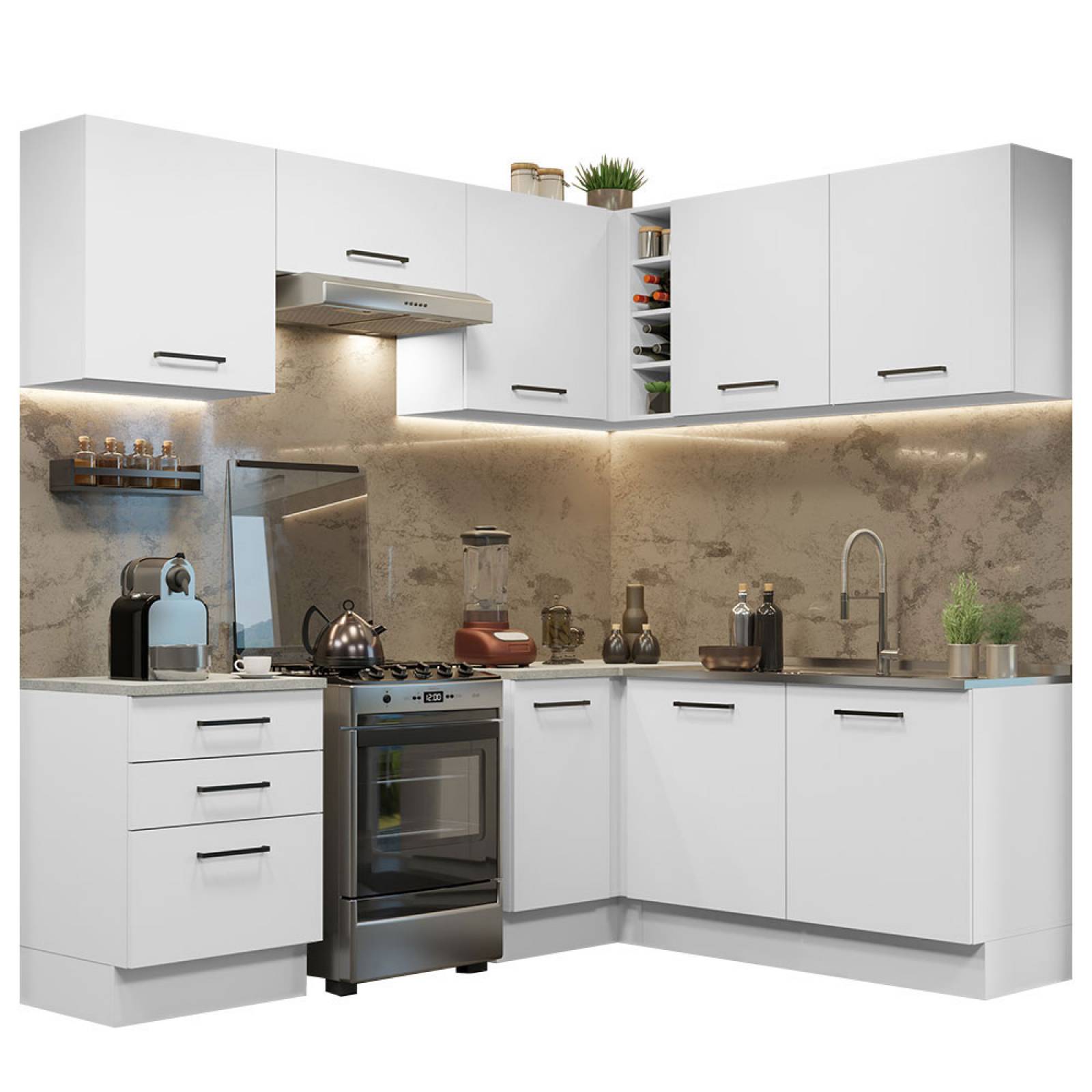 Mueble de Cocina Integral Esquinero 399cm Agata Madesa 02
